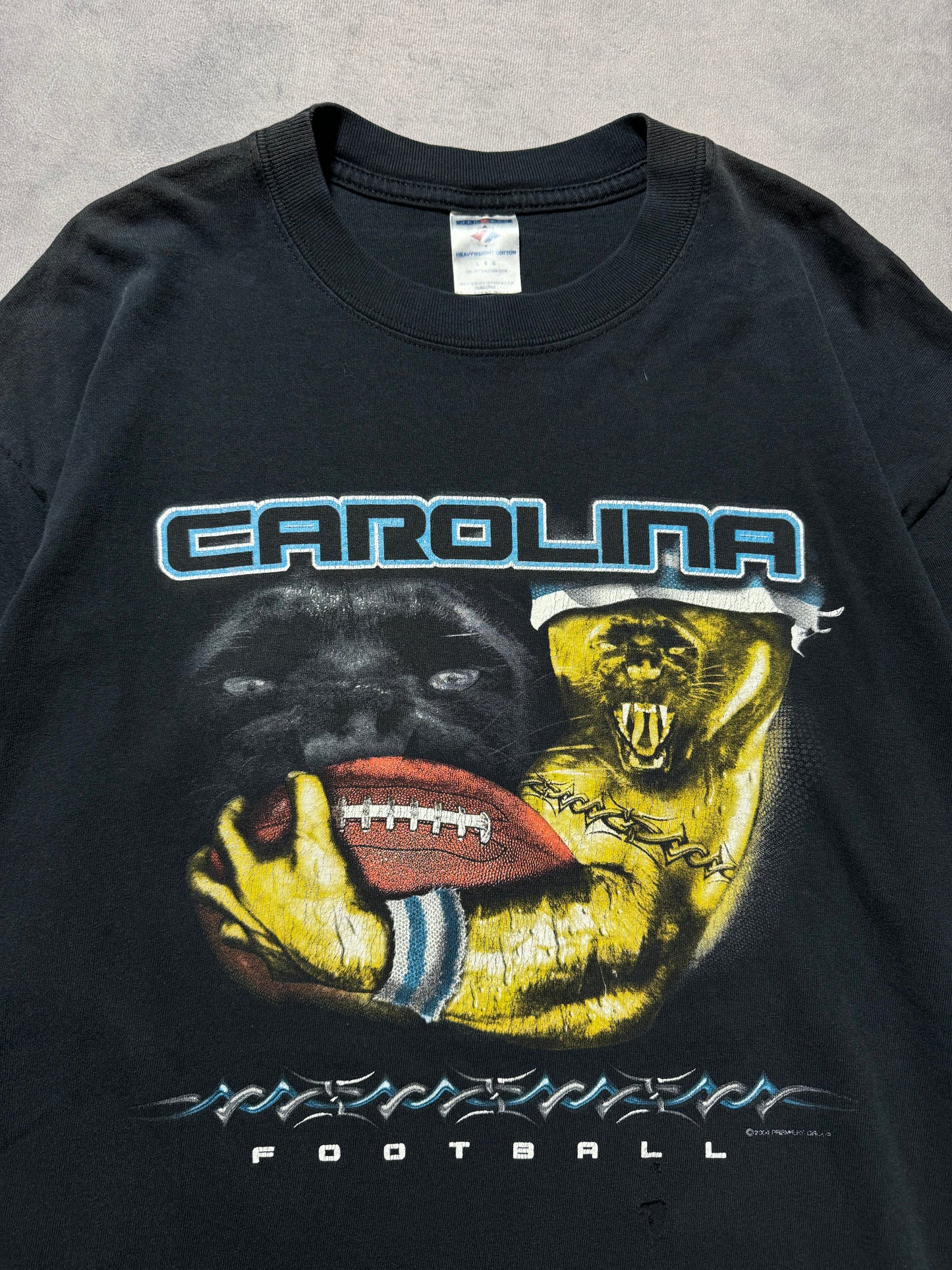 2004 Carolina Panthers Vintage Black Tattoo NFL Tee (Large)