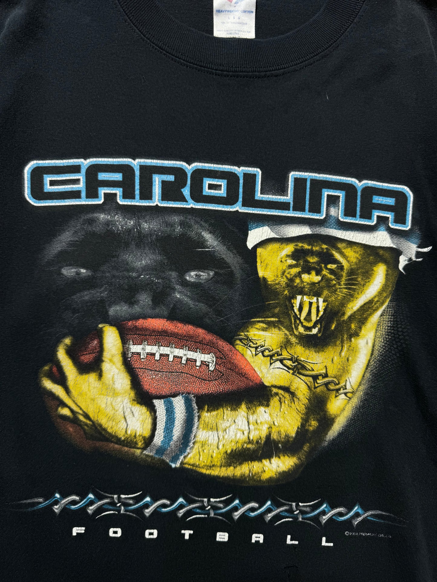 2004 Carolina Panthers Vintage Black Tattoo NFL Tee (Large)