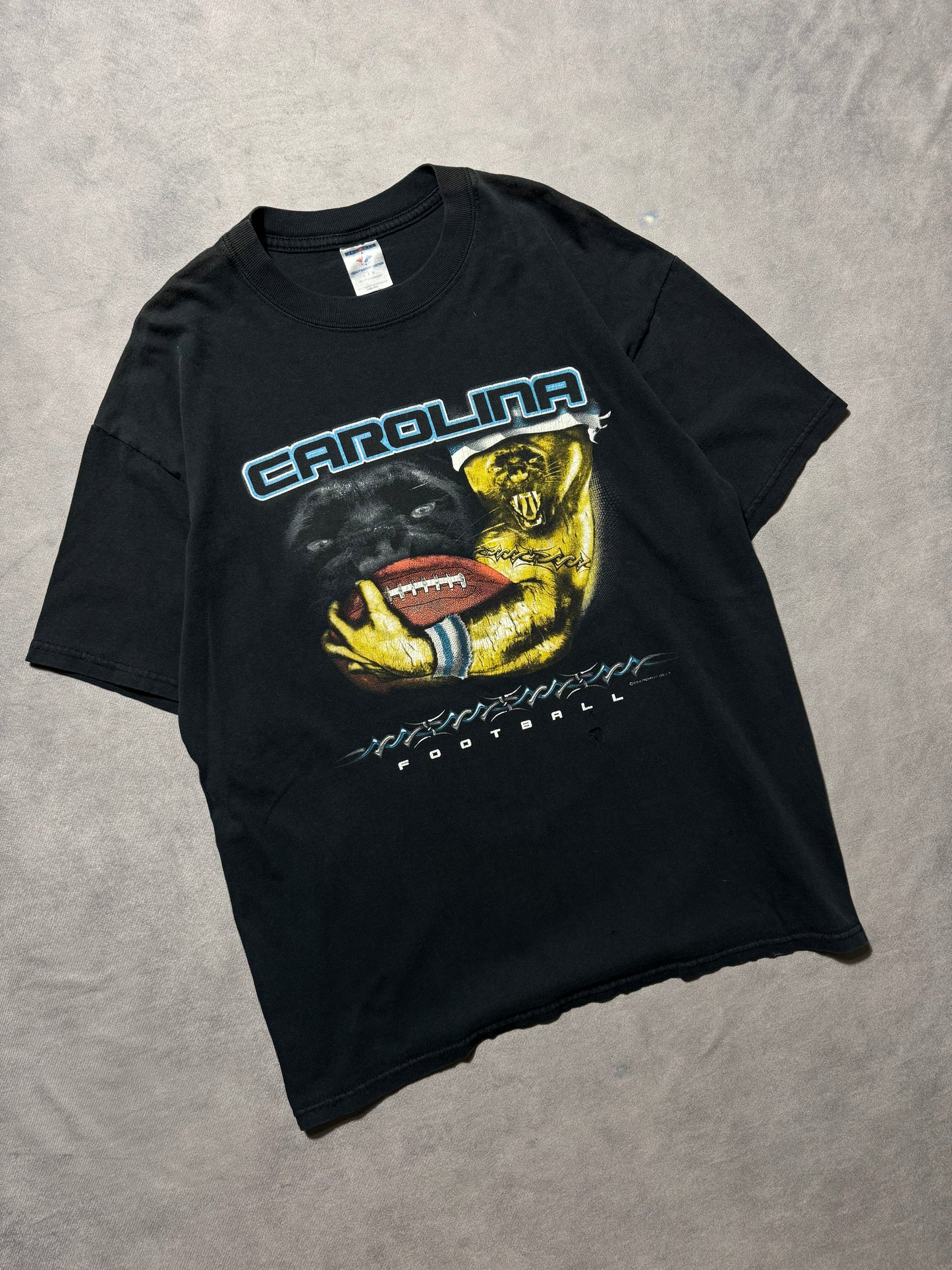 2004 Carolina Panthers Vintage Black Tattoo NFL Tee (Large)