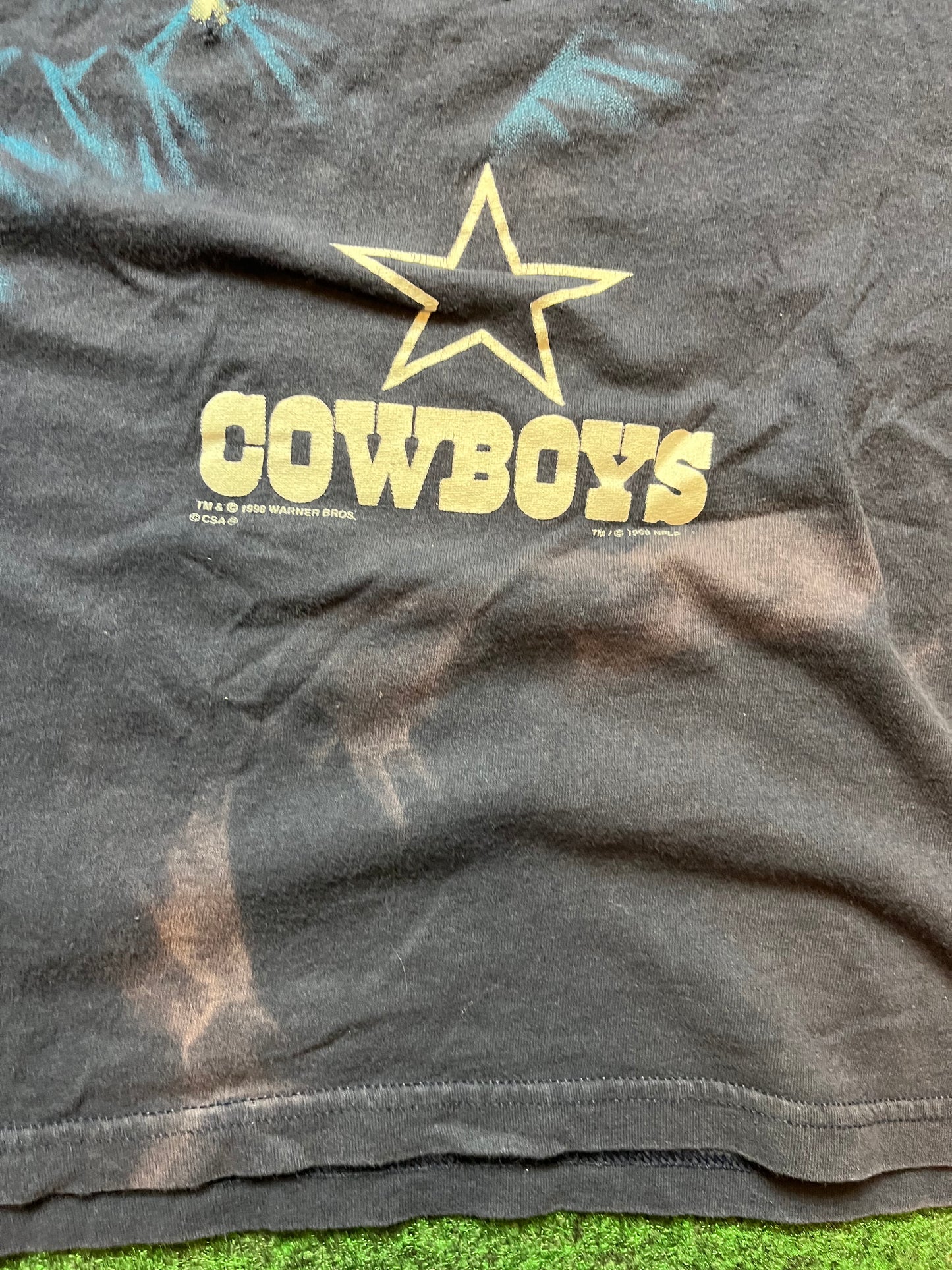 1996 Dallas Cowboys Looney Tunes Taz NFL Vintage Tee (XL)