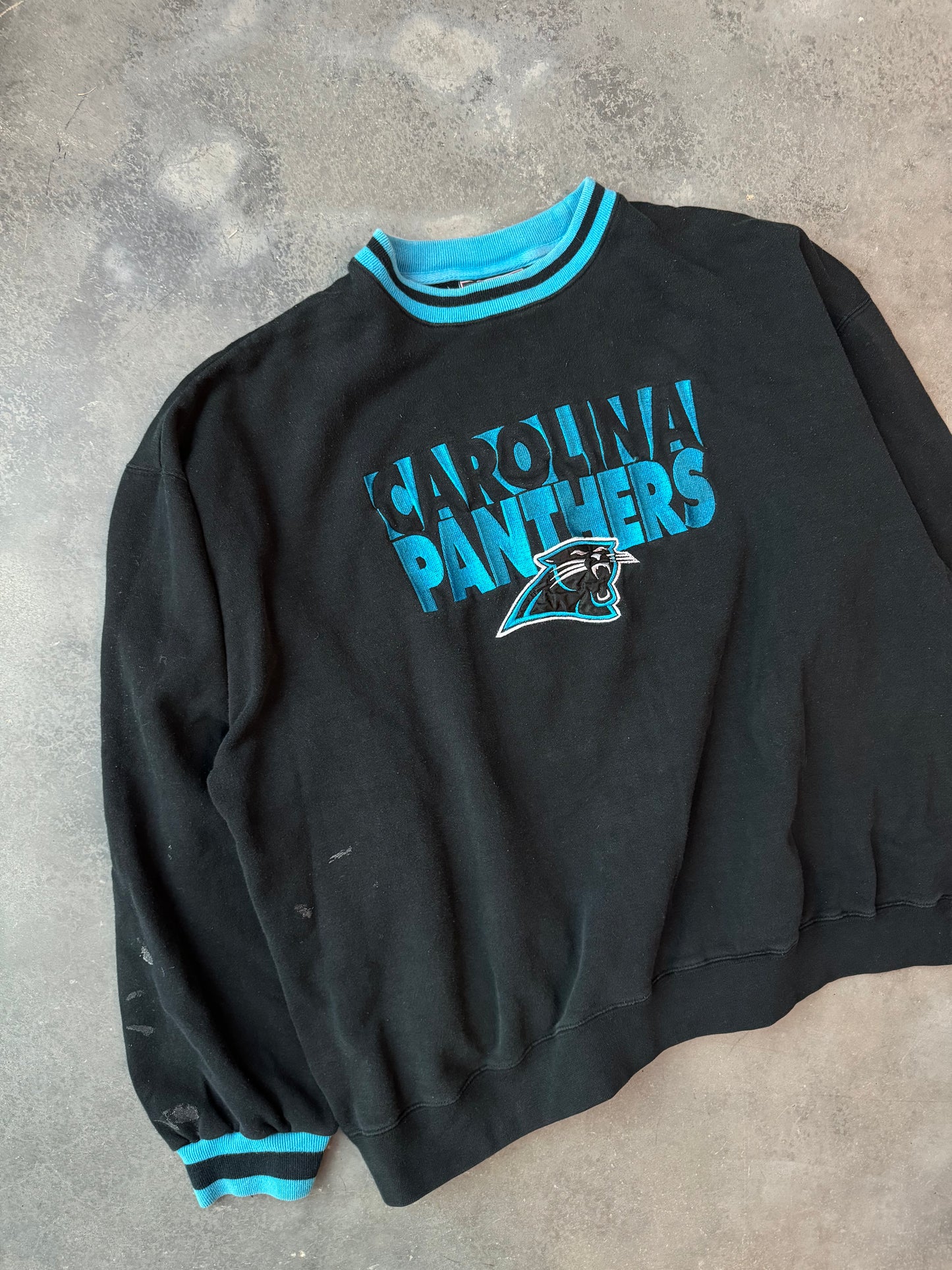 90’s Carolina Panthers Vintage Pro Player Heavyweight Embroidered NFL Crewneck (XL)