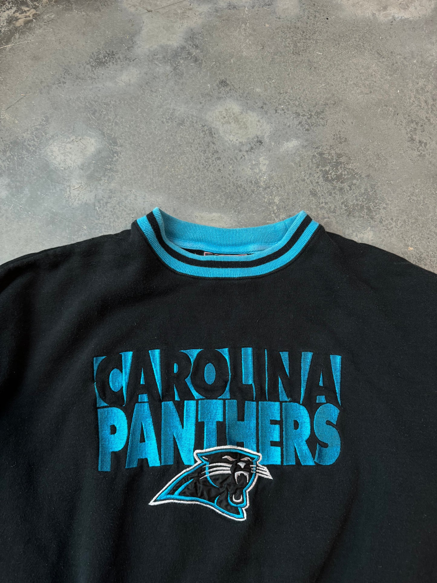 90’s Carolina Panthers Vintage Pro Player Heavyweight Embroidered NFL Crewneck (XL)