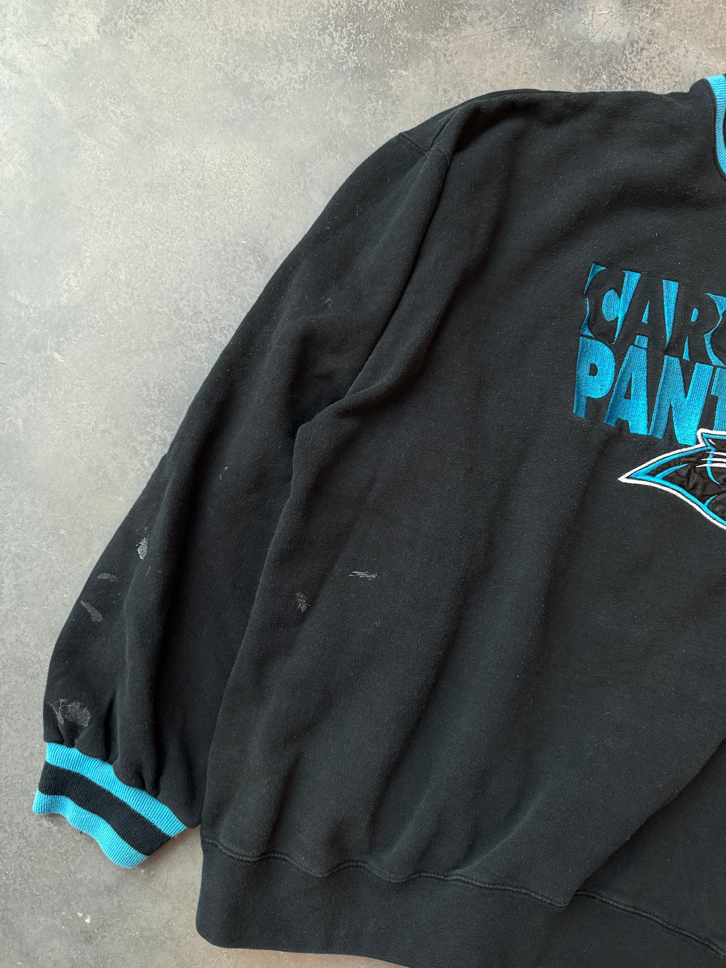 90’s Carolina Panthers Vintage Pro Player Heavyweight Embroidered NFL Crewneck (XL)