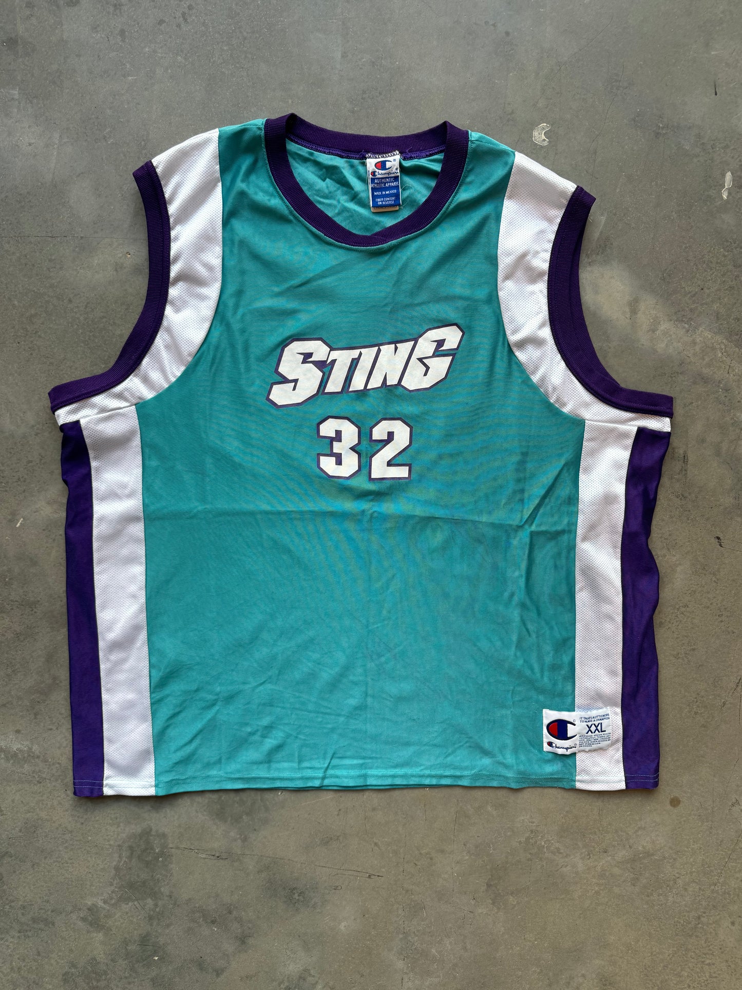 90’s Charlotte Sting Andrea Stinson Vintage Teal Champion WNBA Jersey (XXL)