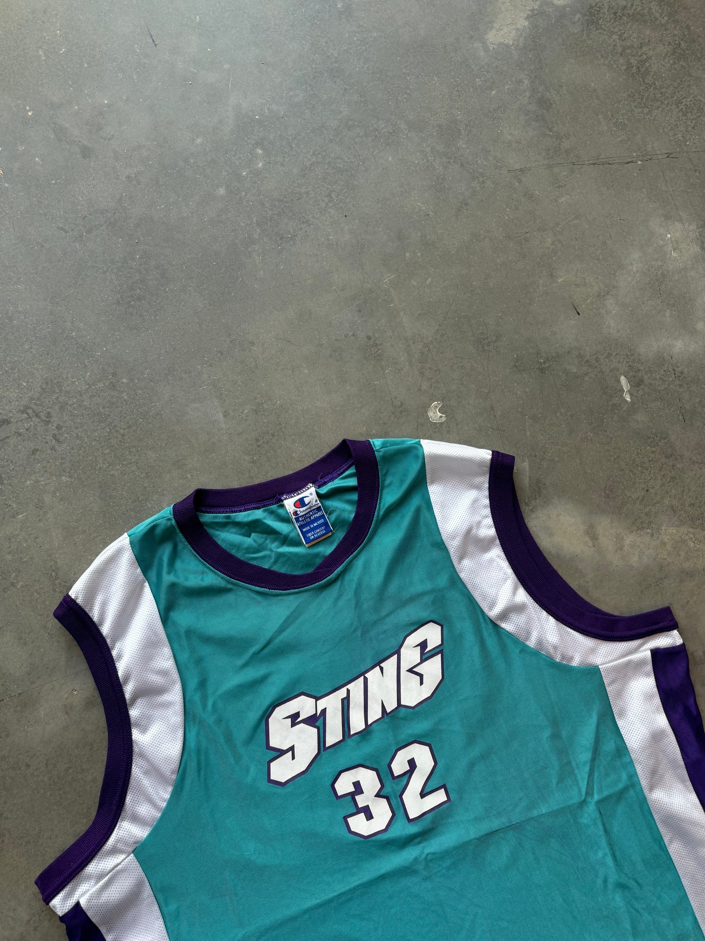 90’s Charlotte Sting Andrea Stinson Vintage Teal Champion WNBA Jersey (XXL)