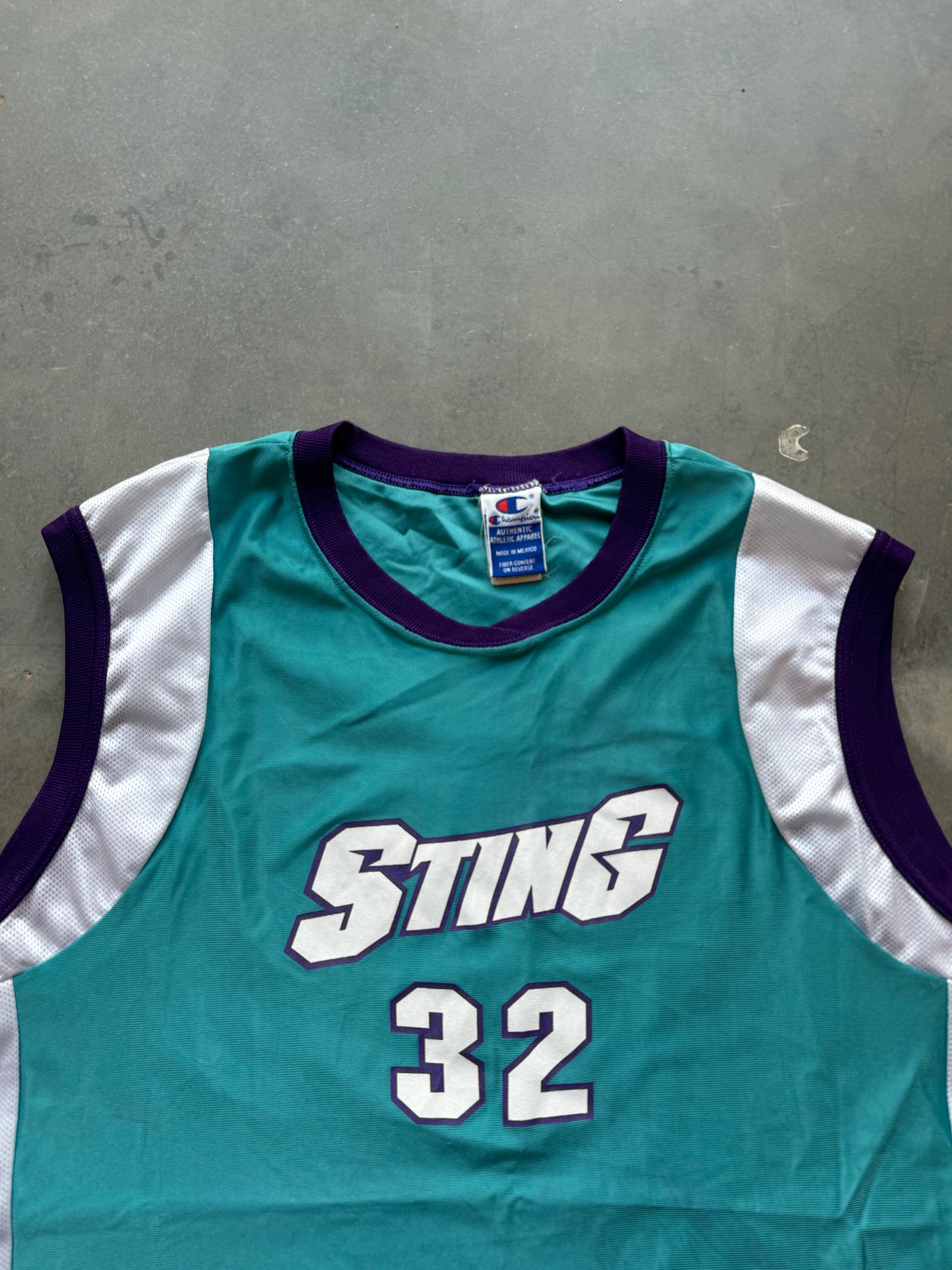 90’s Charlotte Sting Andrea Stinson Vintage Teal Champion WNBA Jersey (XXL)