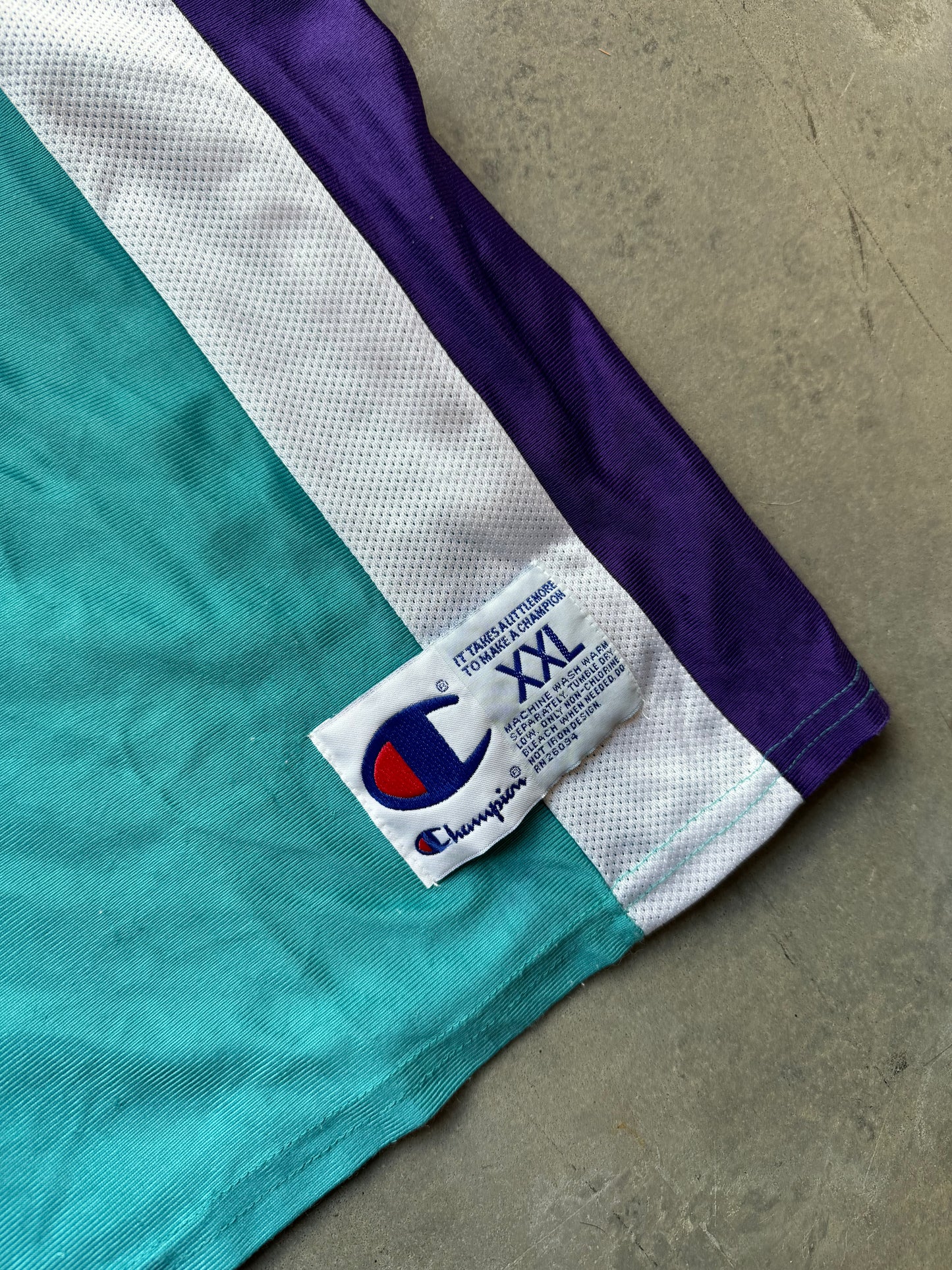 90’s Charlotte Sting Andrea Stinson Vintage Teal Champion WNBA Jersey (XXL)