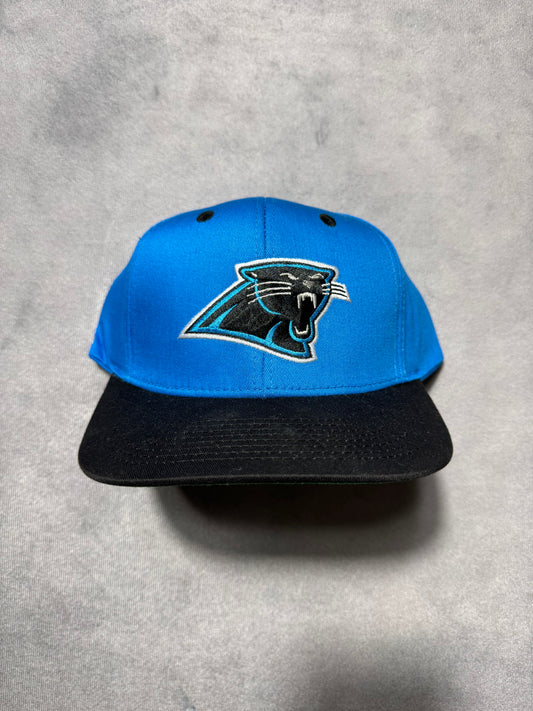 00’s Carolina Panthers Vintage Blue/Black Plain Logo NFL Snapback Hat - Deadstock (OSFA)