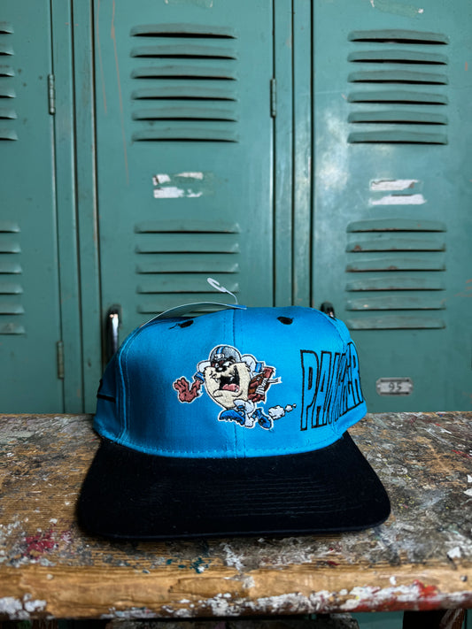 1997 Carolina Panthers x Taz Vintage Looney Tunes NFL Spellout Snapback Hat - Deadstock (OSFA)