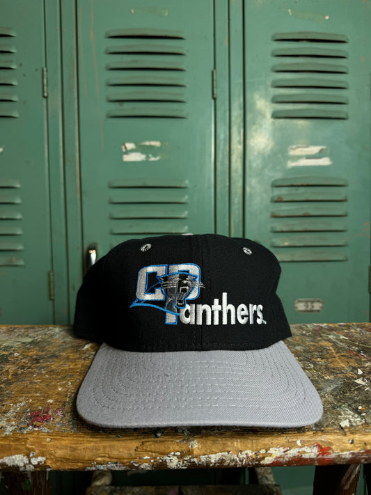 90’s Carolina Panthers Vintage New Eta Interlocking Logo NFL Snapback Hat (OSFA)