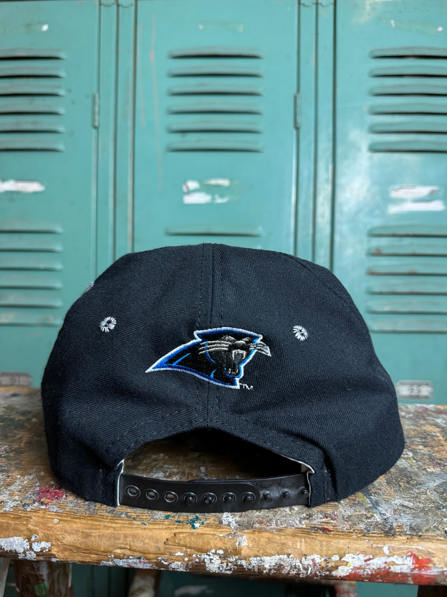 90’s Carolina Panthers Vintage New Eta Interlocking Logo NFL Snapback Hat (OSFA)