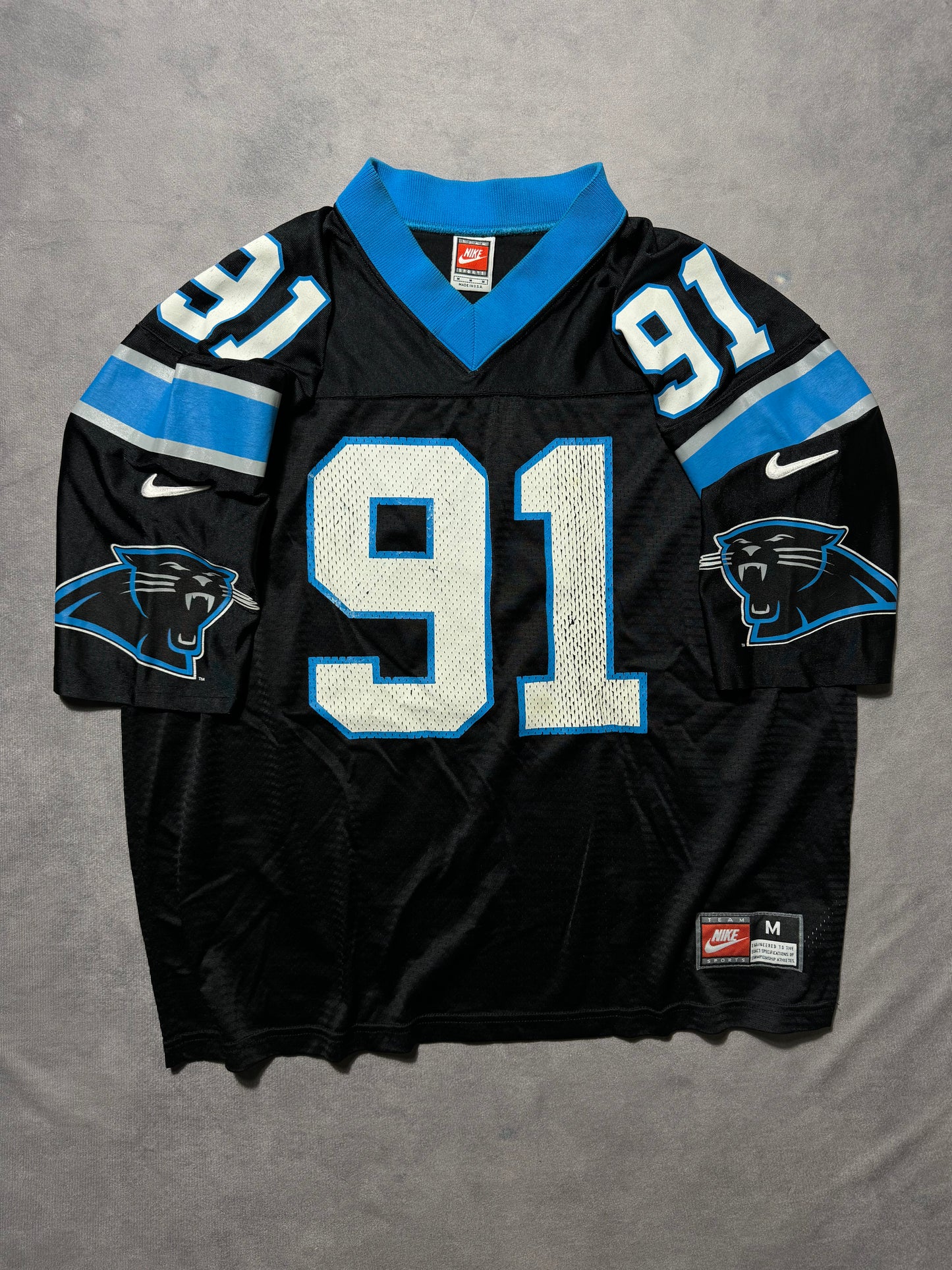 1996 Carolina Panthers Kevin Greene Vintage Black Nike Team Sports NFL Jersey (Medium)