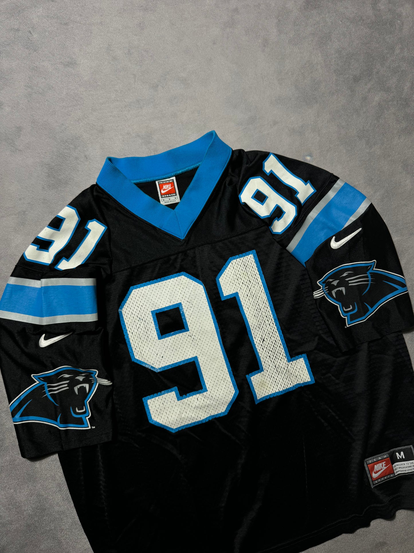 1996 Carolina Panthers Kevin Greene Vintage Black Nike Team Sports NFL Jersey (Medium)