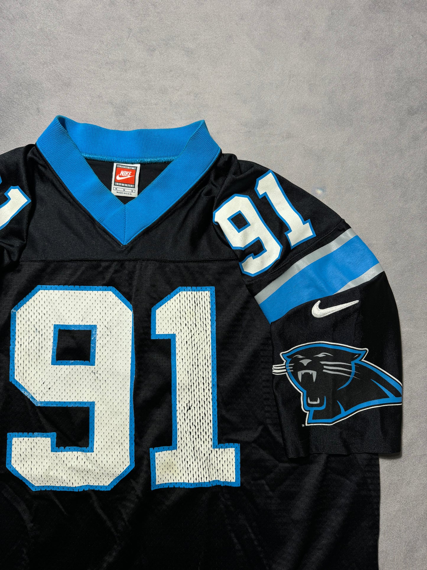 1996 Carolina Panthers Kevin Greene Vintage Black Nike Team Sports NFL Jersey (Medium)