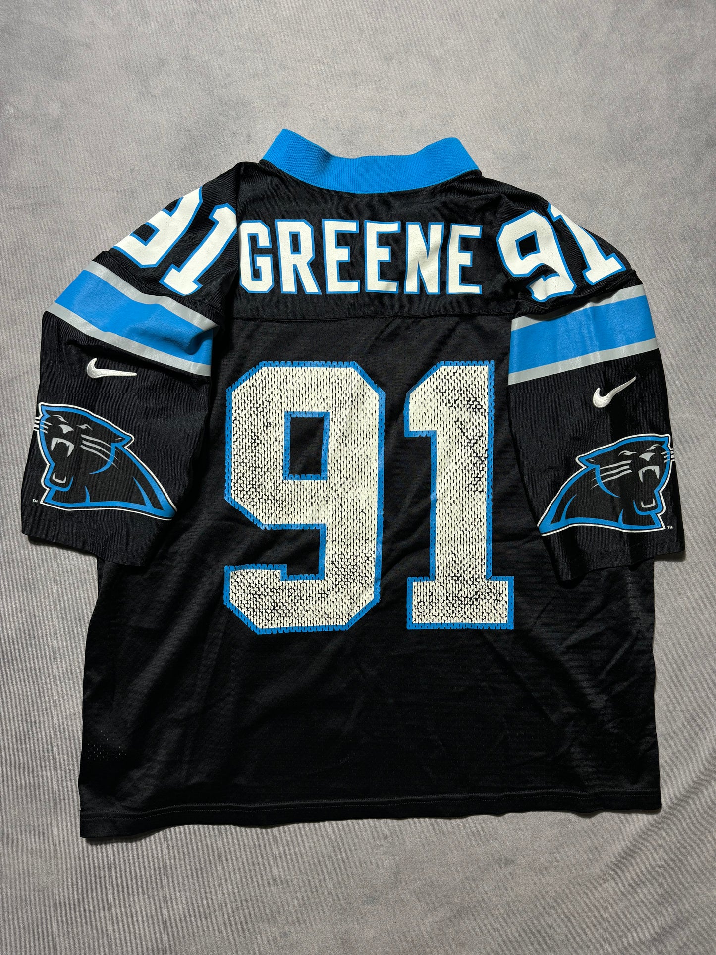 1996 Carolina Panthers Kevin Greene Vintage Black Nike Team Sports NFL Jersey (Medium)