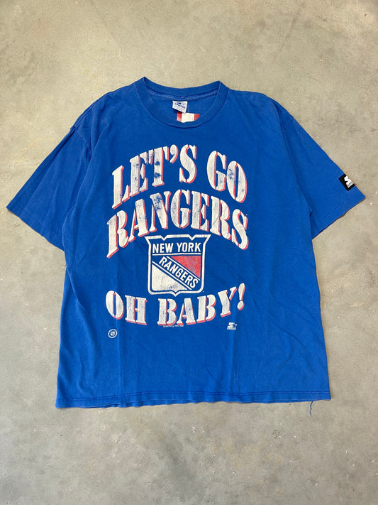 1996 New York Rangers "Let's Go Rangers OH BABY!" Vintage NHL Tee (XL)