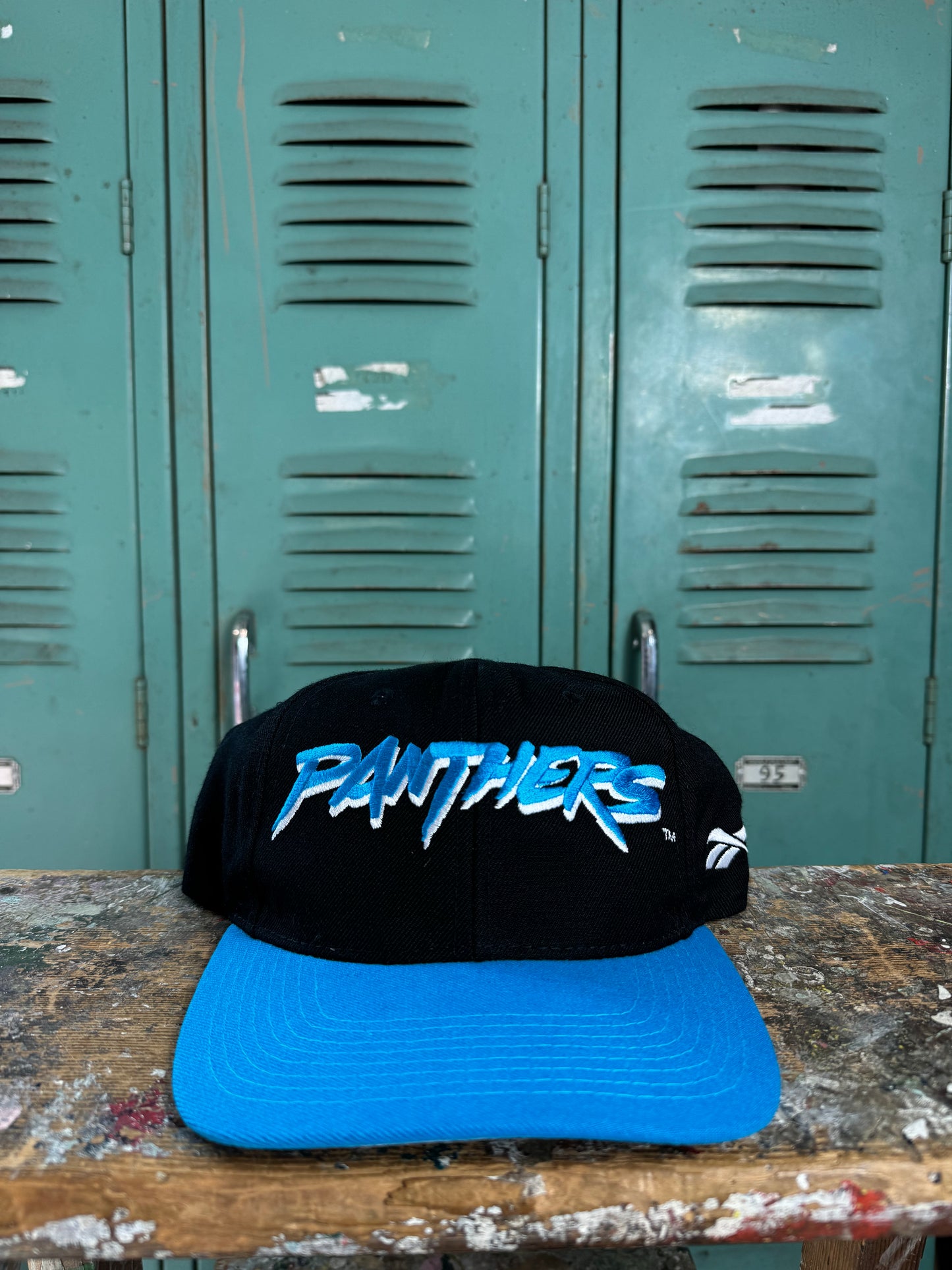 1995 Carolina Panthers Vintage Reebok Pro Line Cat Scratch Font NFL Snapback Hat - Signed by Dom Capers (OSFA)