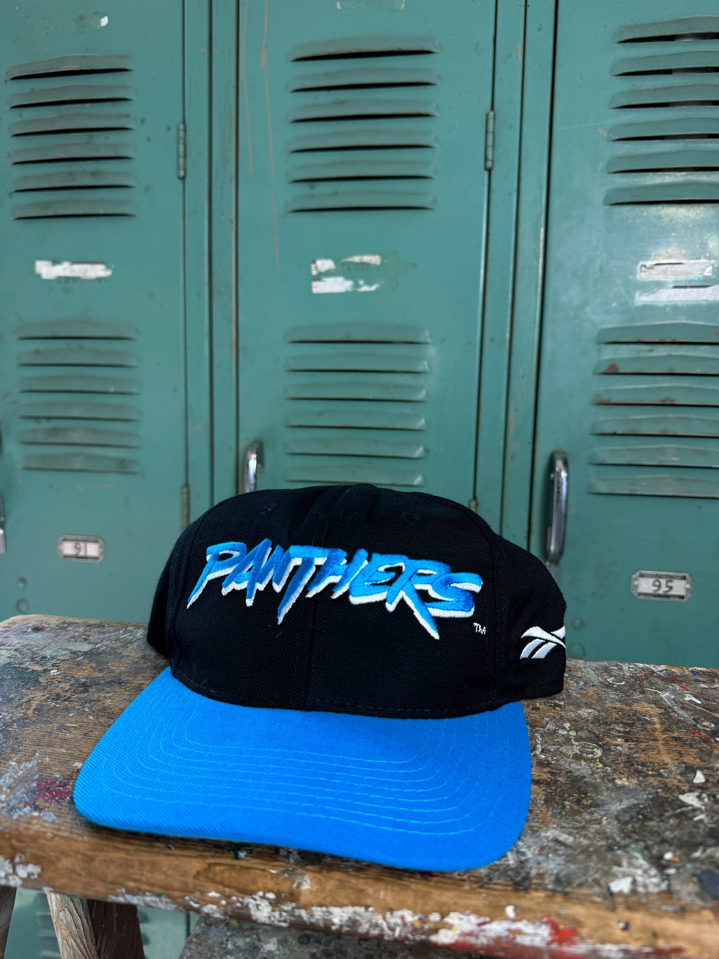 1995 Carolina Panthers Vintage Reebok Pro Line Cat Scratch Font NFL Snapback Hat - Signed by Dom Capers (OSFA)