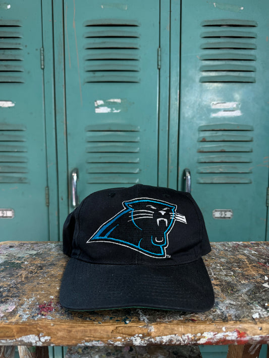 90’s Carolina Panthers Vintage Sun Faded Big Logo NFL Snapback Hat (OSFA)