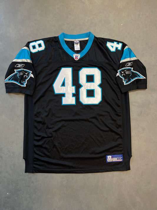 00’s Carolina Panthers Stephen Davis Vintage Reebok On Field Authentic NFL Jersey (54/XXXL)