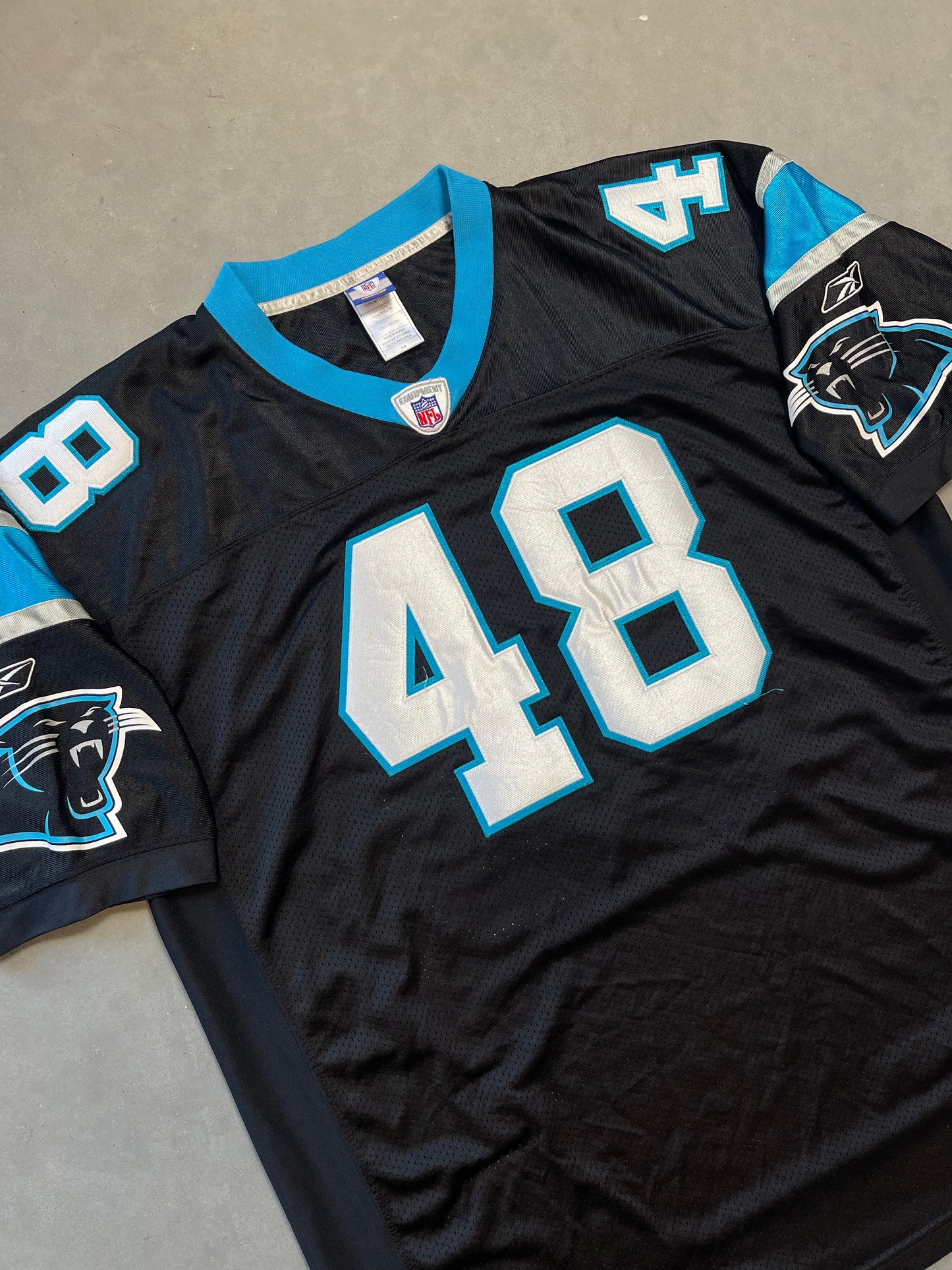 00’s Carolina Panthers Stephen Davis Vintage Reebok On Field Authentic NFL Jersey (54/XXXL)