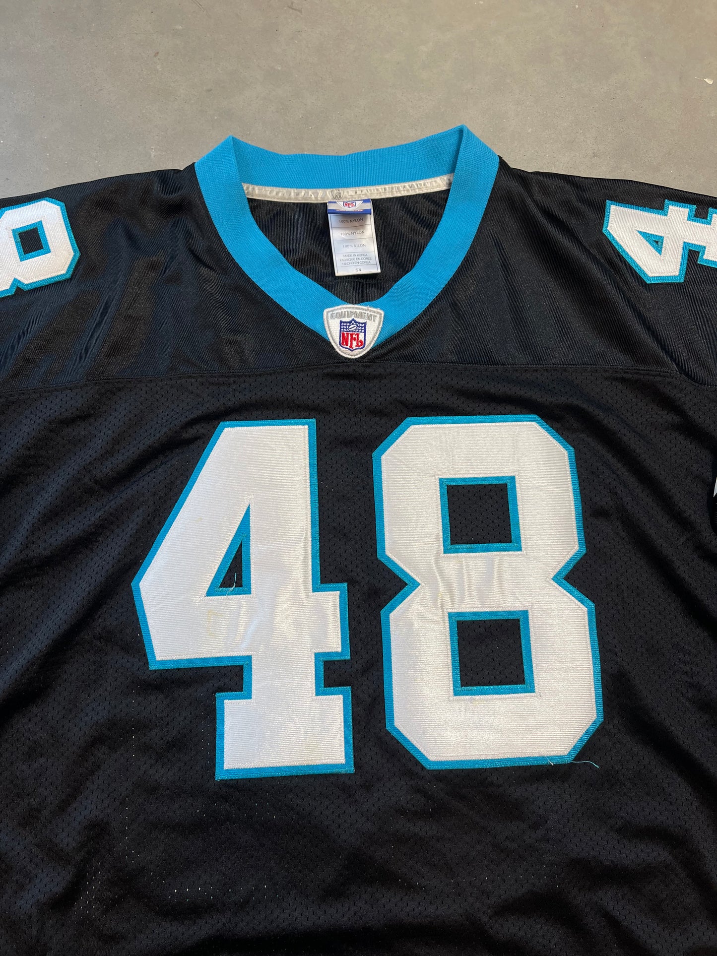 00’s Carolina Panthers Stephen Davis Vintage Reebok On Field Authentic NFL Jersey (54/XXXL)