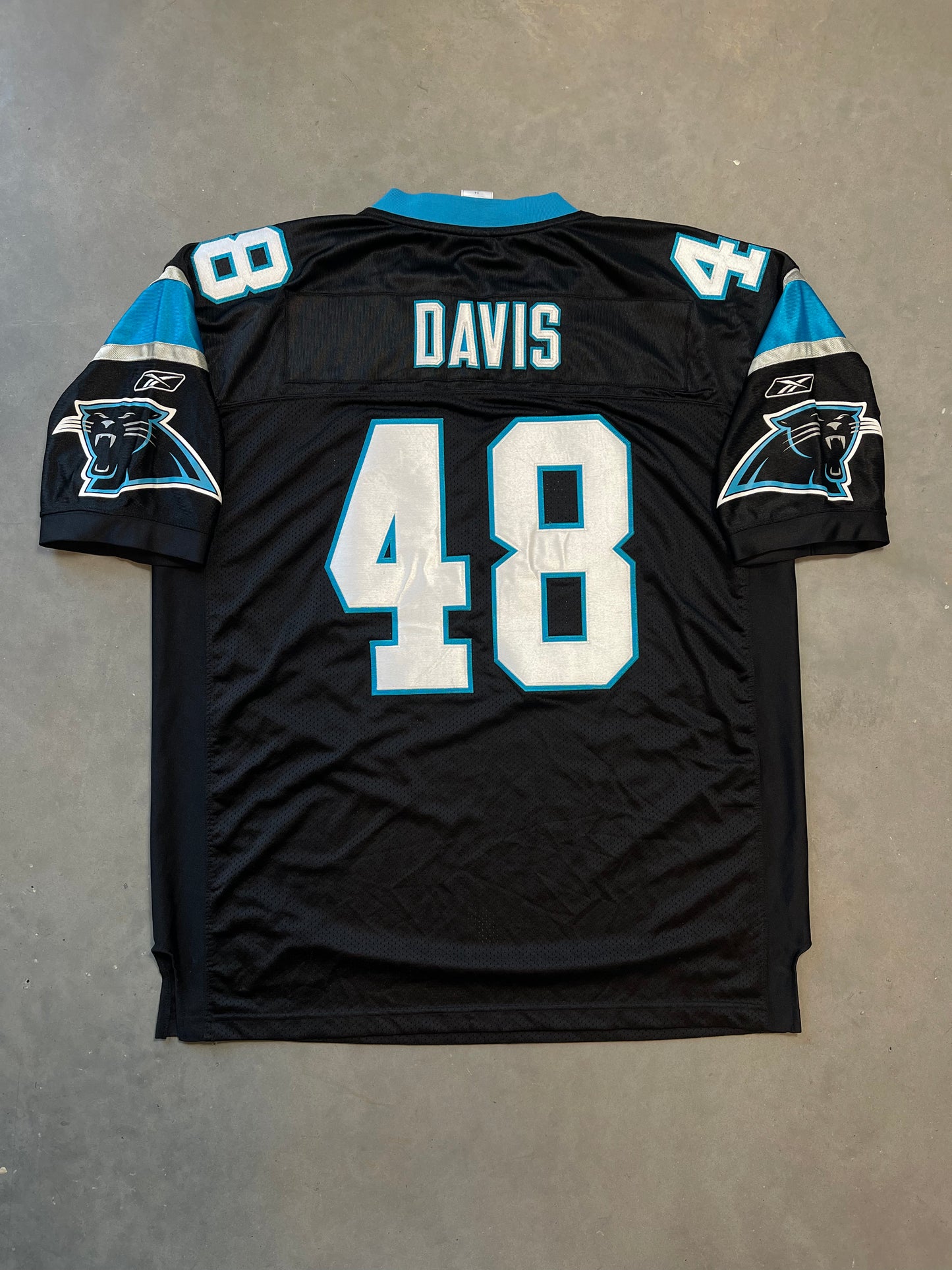 00’s Carolina Panthers Stephen Davis Vintage Reebok On Field Authentic NFL Jersey (54/XXXL)