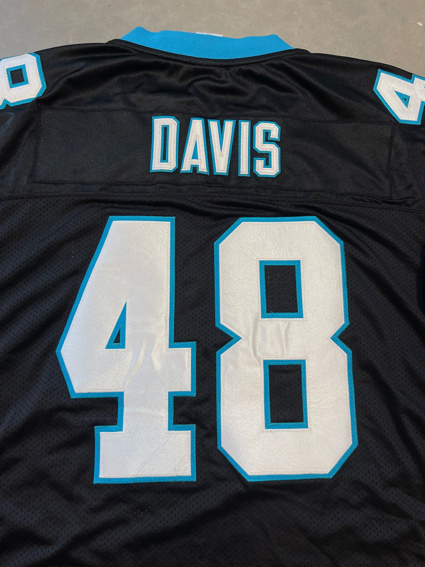 00’s Carolina Panthers Stephen Davis Vintage Reebok On Field Authentic NFL Jersey (54/XXXL)