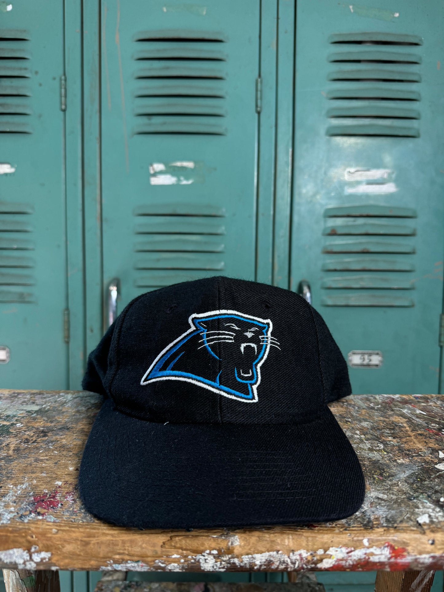 90’s Carolina Panthers Vintage Wool Drew Pearson Plain Logo NFL Snapback Hat (OSFA)