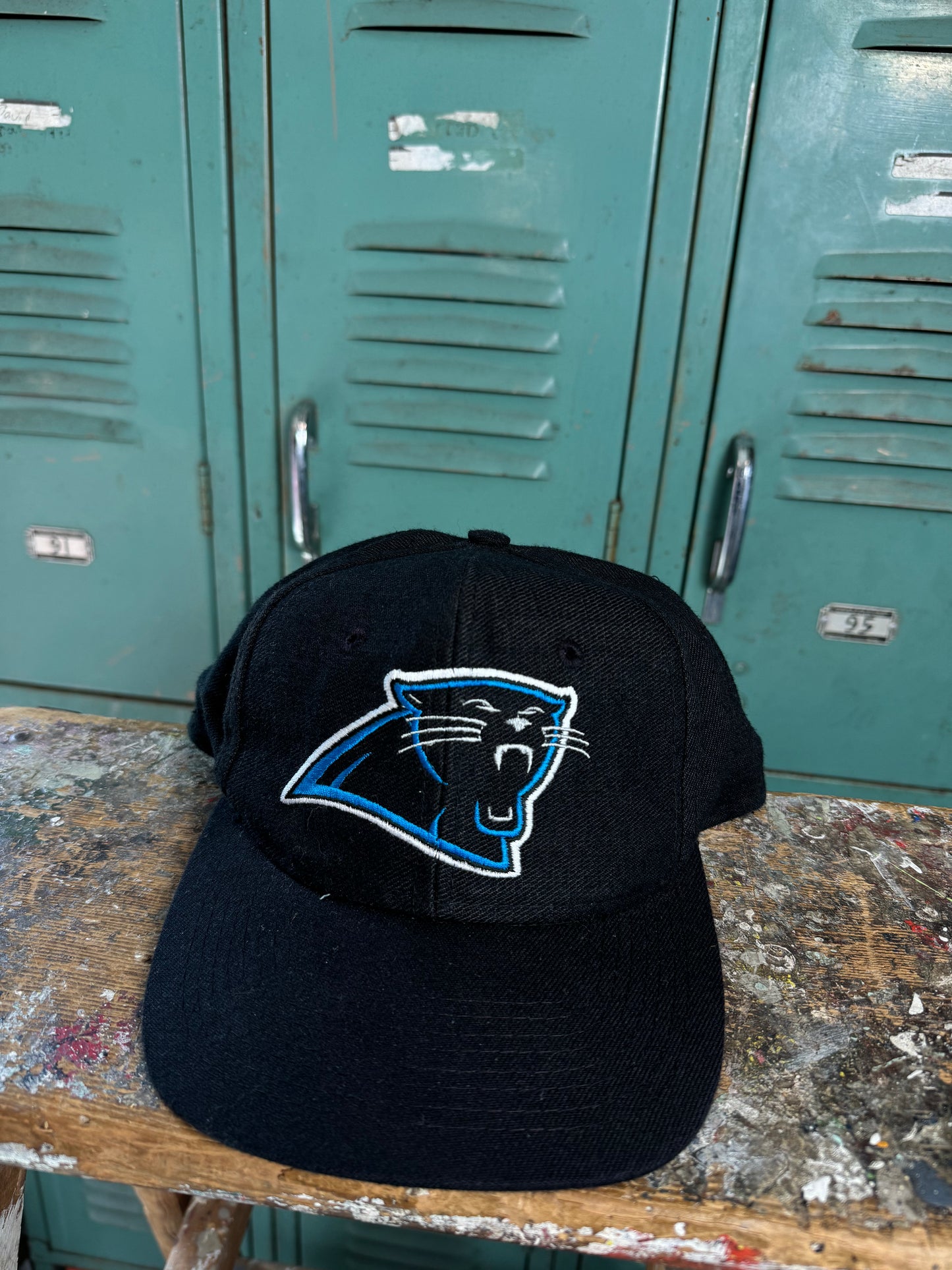 90’s Carolina Panthers Vintage Wool Drew Pearson Plain Logo NFL Snapback Hat (OSFA)