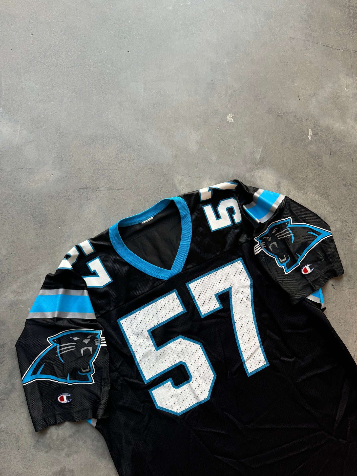 90’s Carolina Panthers Lamar Lathon Vintage Champion Black NFL Jersey (48/XL)