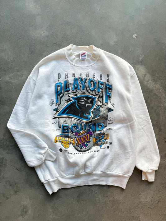 1996 Carolina Panthers Vintage Playoff Bound First NFL Playoff Birth Crewneck (XL)