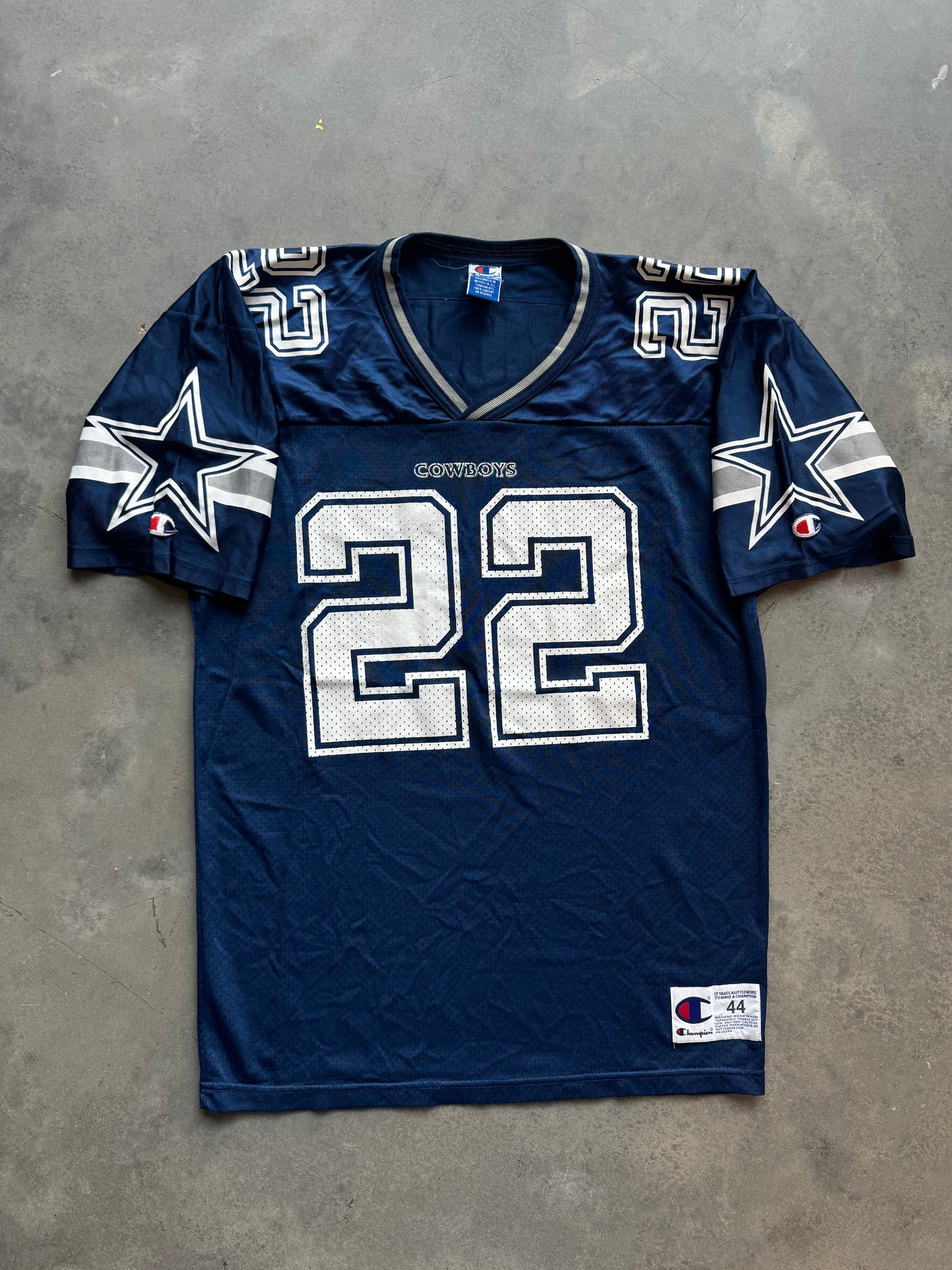 90’s Dallas Cowboys Emmitt Smith Vintage Champion Alternate NFL Jersey (44/Large)