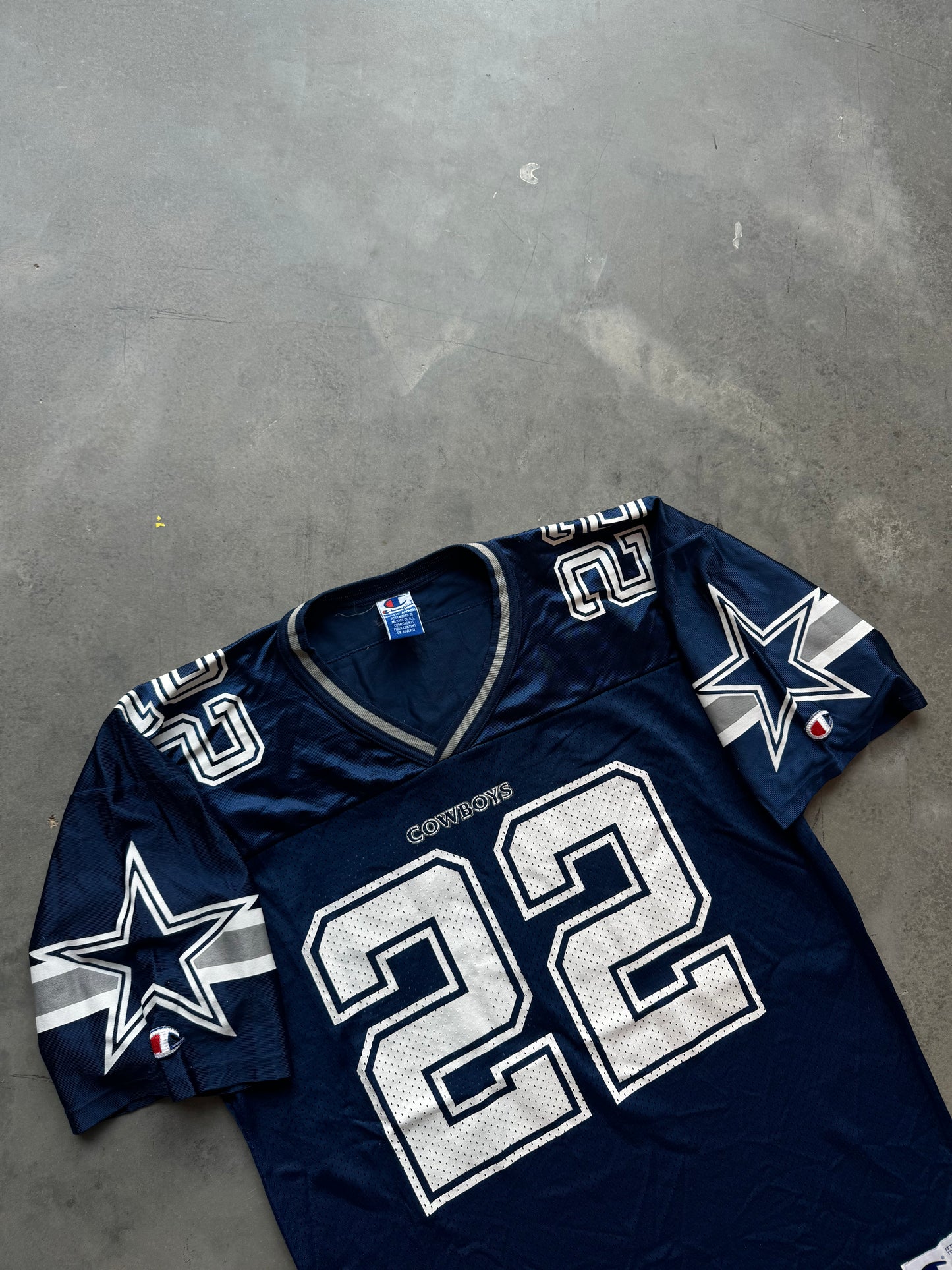 90’s Dallas Cowboys Emmitt Smith Vintage Champion Alternate NFL Jersey (44/Large)