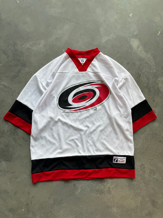 90’s Carolina Hurricanes Vintage Logo 7 Hockey 3/4 Sleeve Jersey (XL)