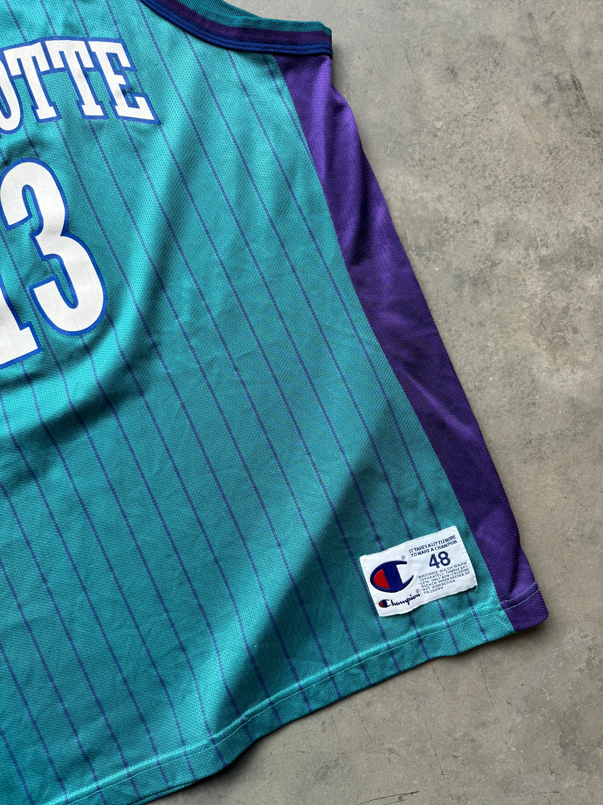 1997/1998 Charlotte Hornets Bobby Phills Vintage Teal Pinstriped 1997/1998 Charlotte Hornets Bobby Phills Vintage Teal Pinstriped