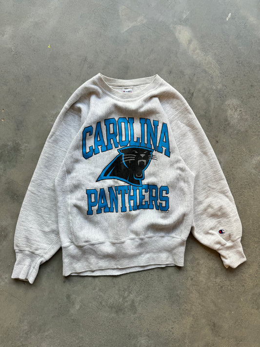 1994 Carolina Panthers Vintage Champion Heather Grey Reverse Weave Heavyweight NFL Crewneck (Medium)