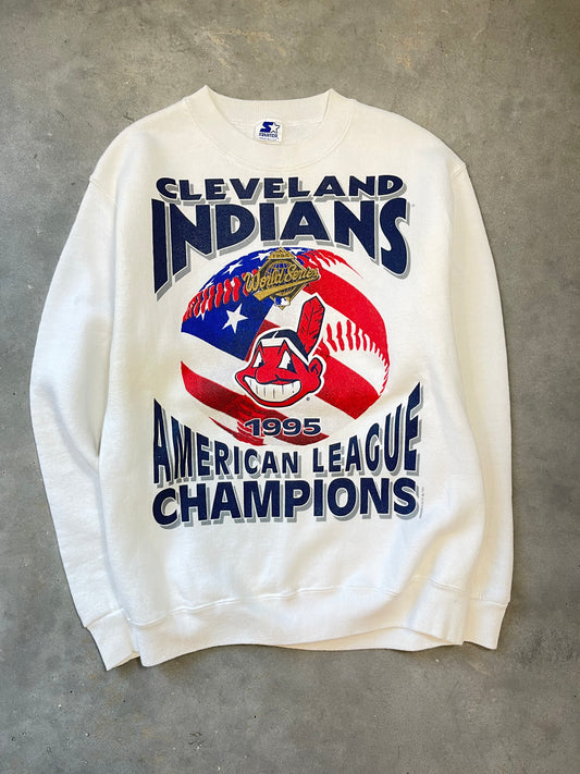 1995 Cleveland Indians Vintage American League Champions MLB Starter Crewneck (Medium)