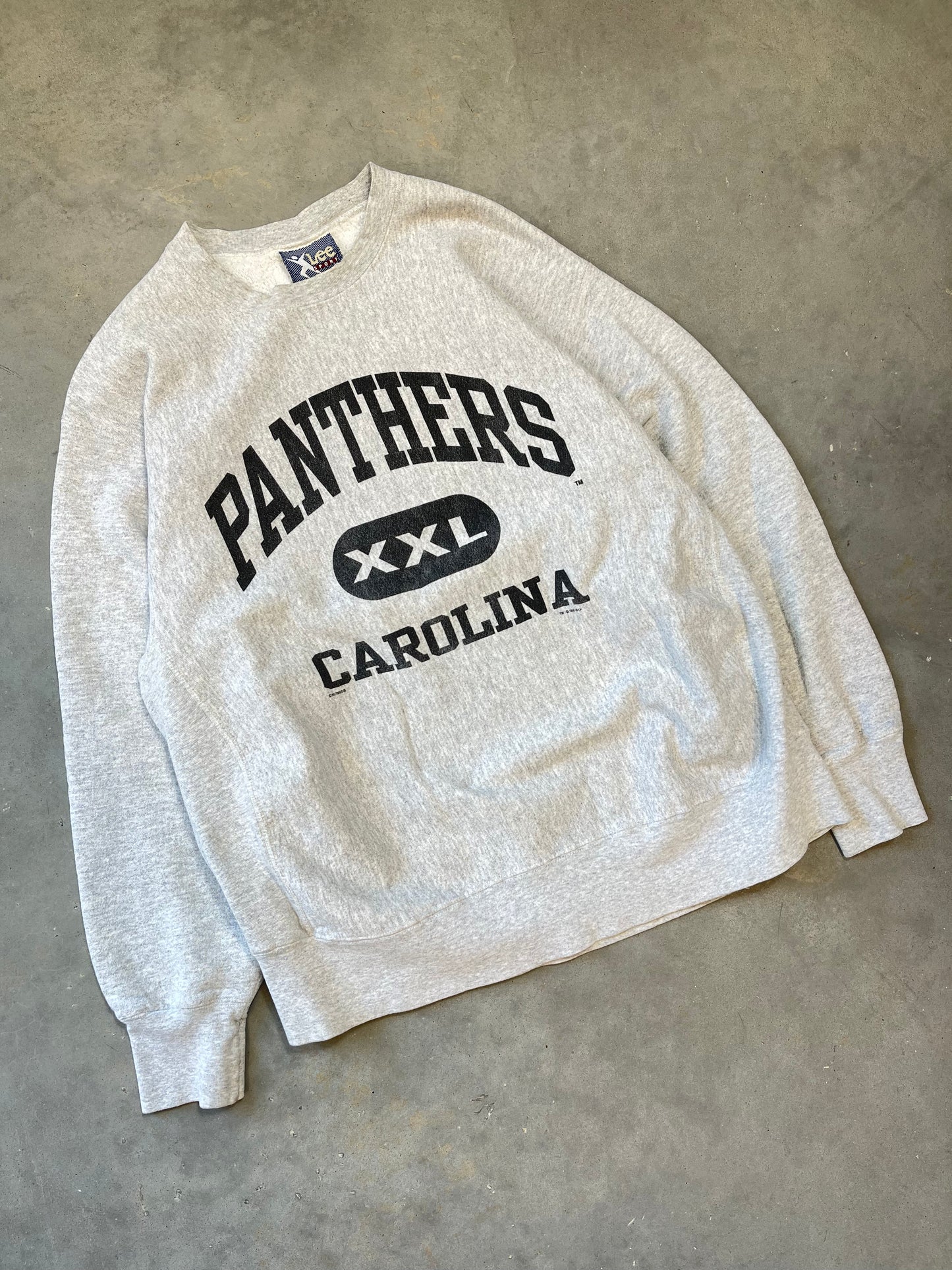 1995 Carolina Panthers Vintage Lee Sport Inaugural Season Heavyweight NFL Crewneck (XL)