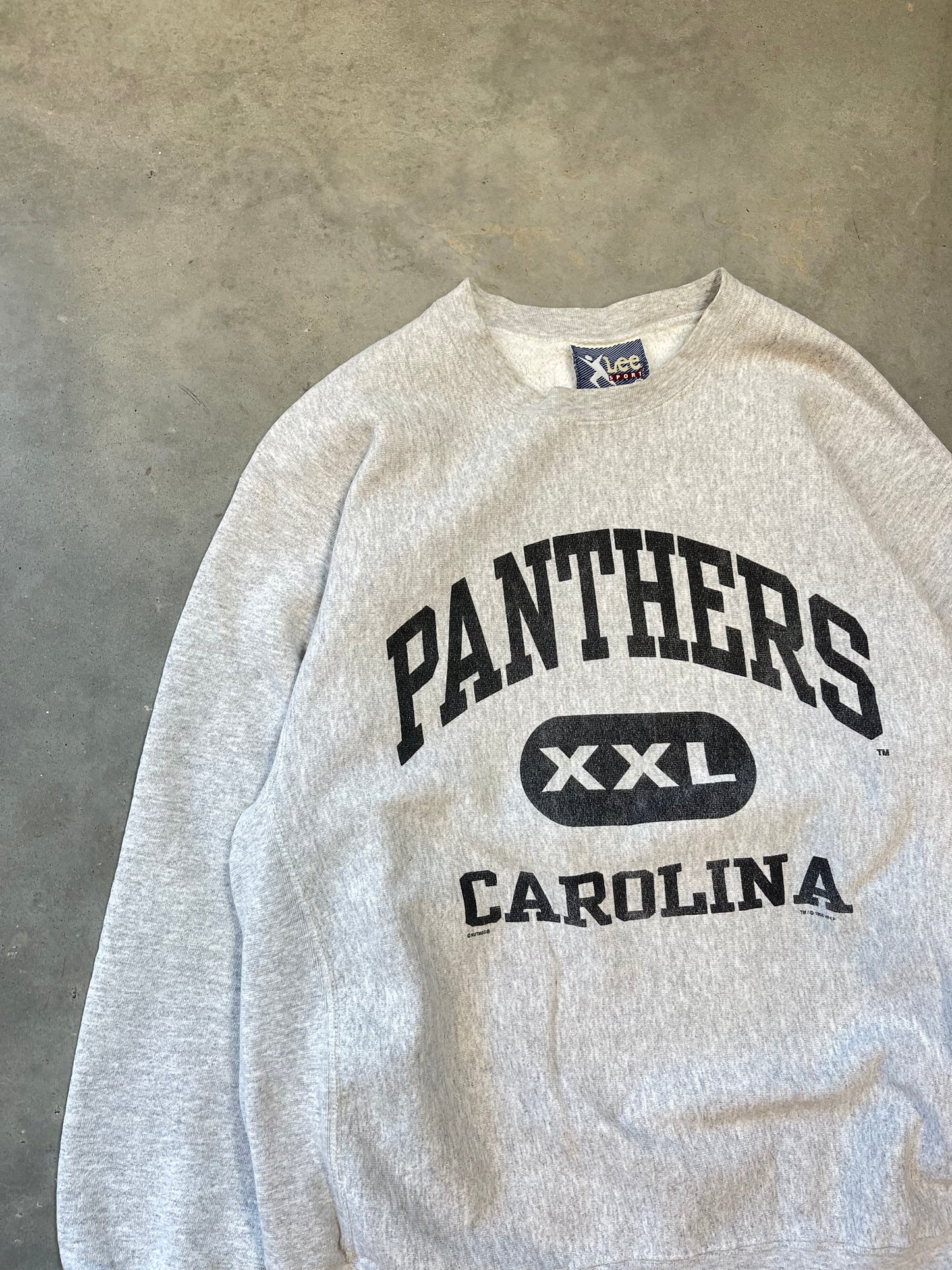 1995 Carolina Panthers Vintage Lee Sport Inaugural Season Heavyweight NFL Crewneck (XL)