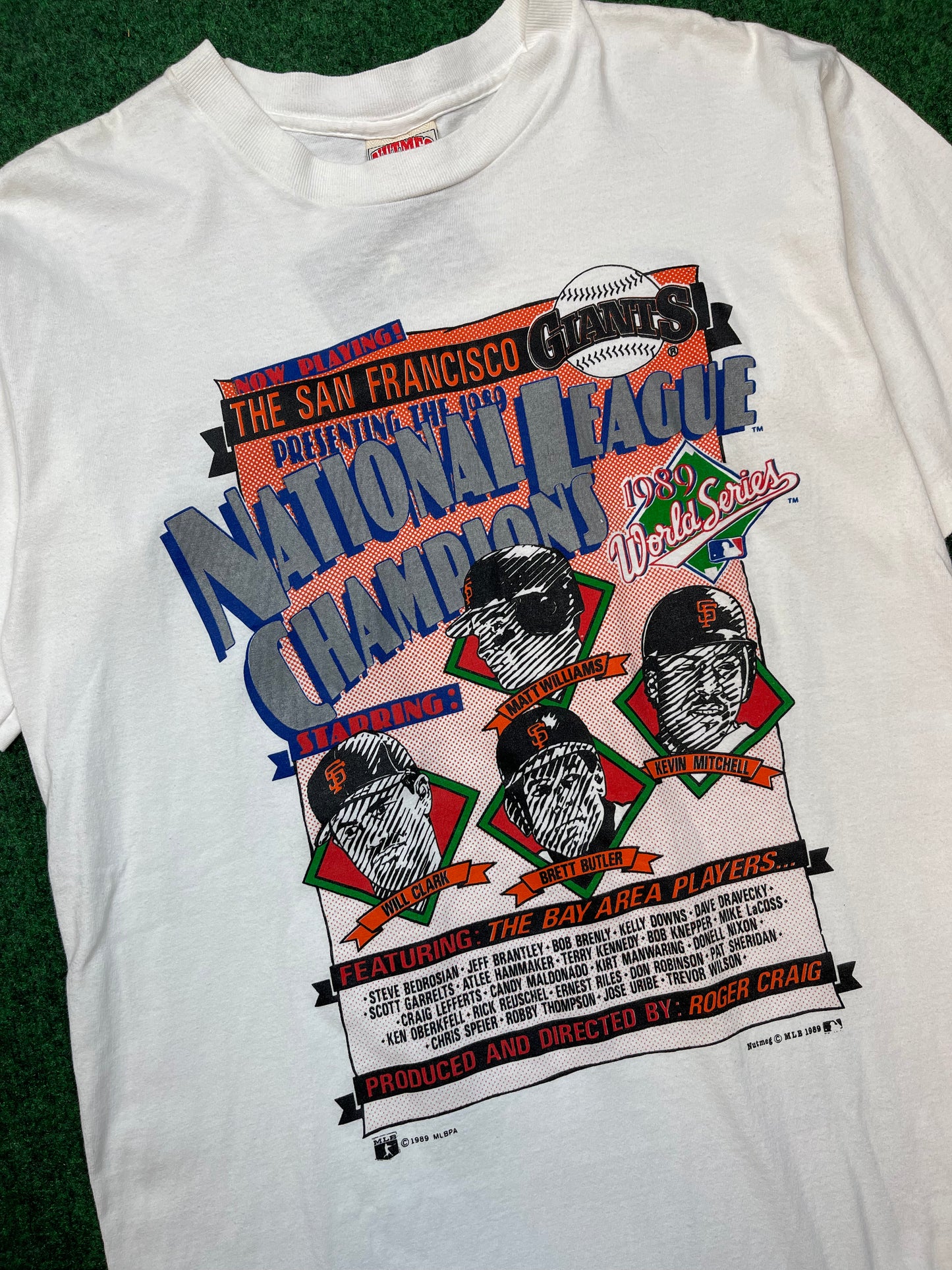 1989 San Francisco Giants MLB National League Champions Vintage Nutmeg Mills Tee (Large)