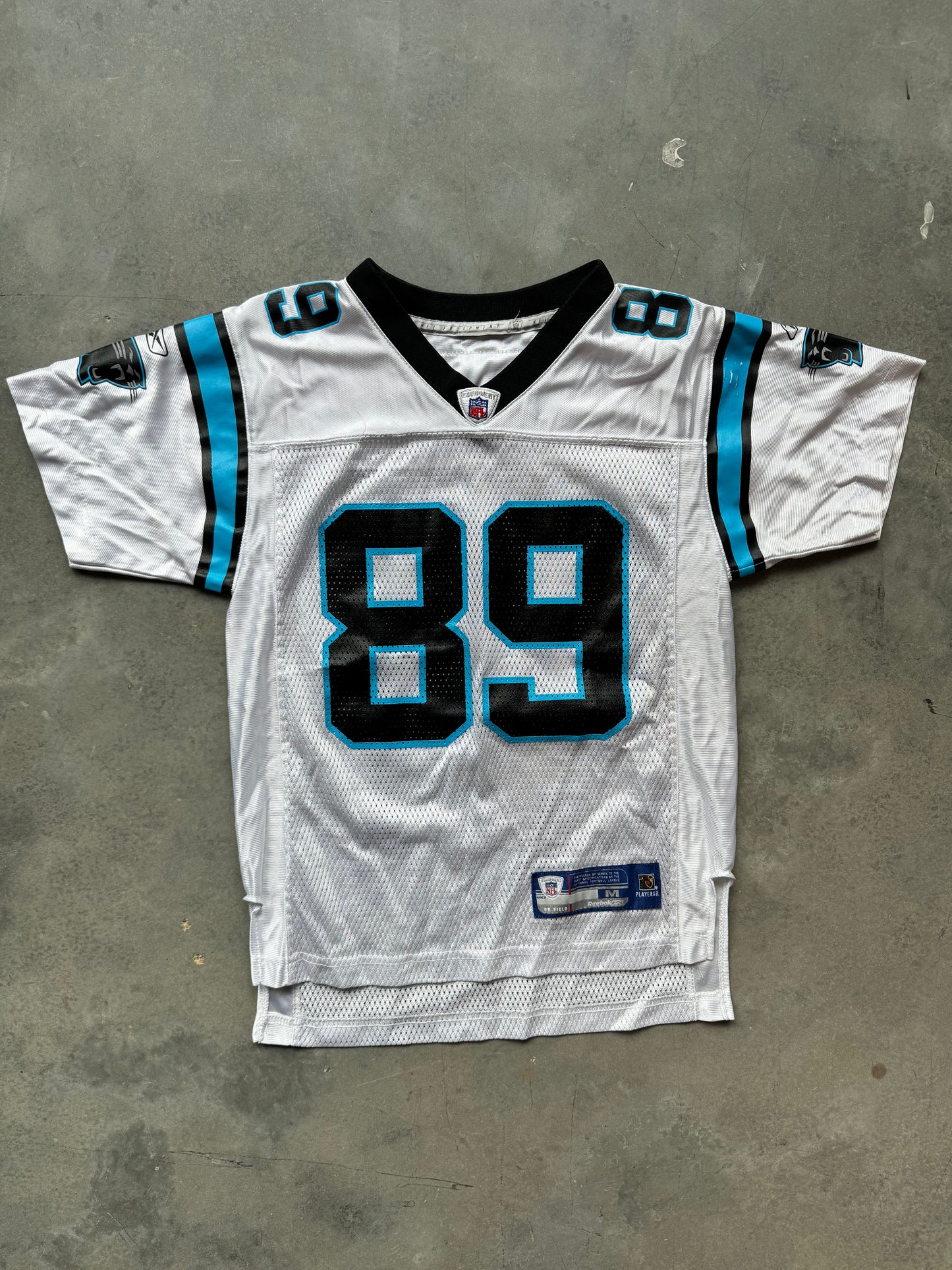 00’s Carolina Panthers Steve Smith Vintage White Reebok NFL Jersey (Youth Medium)