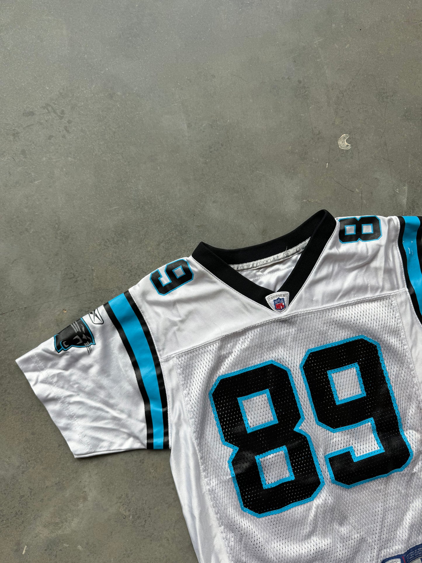 00’s Carolina Panthers Steve Smith Vintage White Reebok NFL Jersey (Youth Medium)