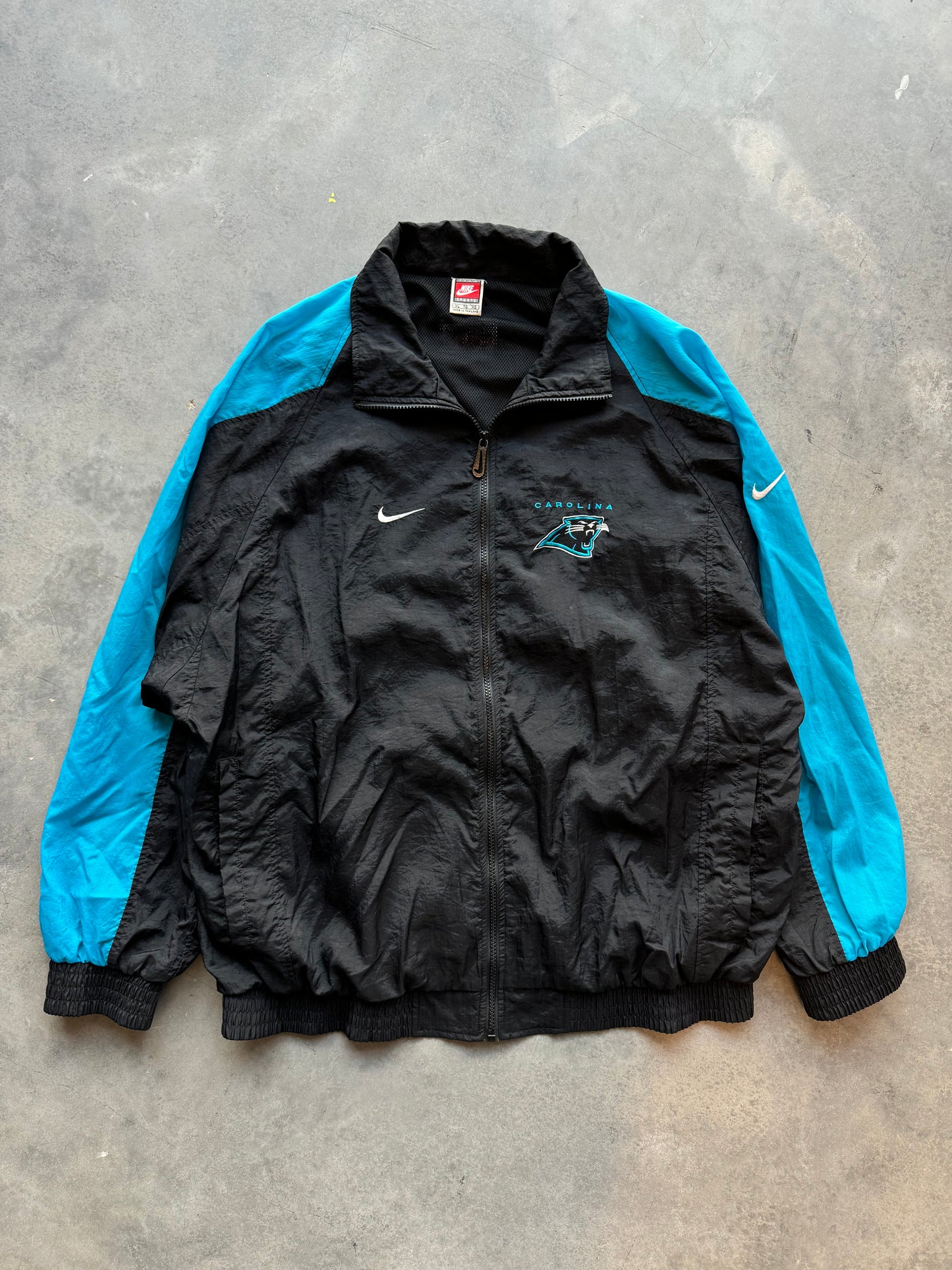 90’s Carolina Panthers Vintage Nike Team Sports NFL Pro Line Windbreaker Jacket (XL)