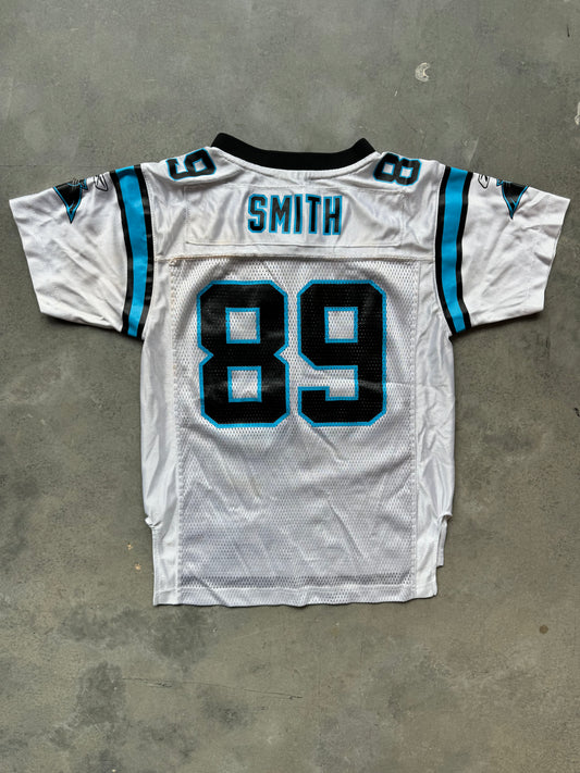 00’s Carolina Panthers Steve Smith Vintage White Reebok NFL Jersey (Youth Medium)