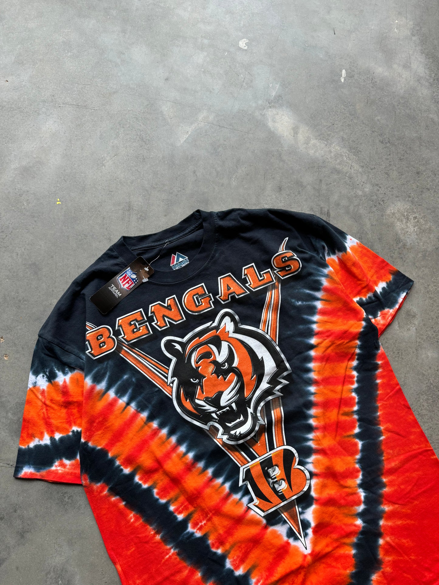 00’s Cincinnati Bengals Tie Dyed NFL Big Logo NFL Tee - Deadstock (XL)