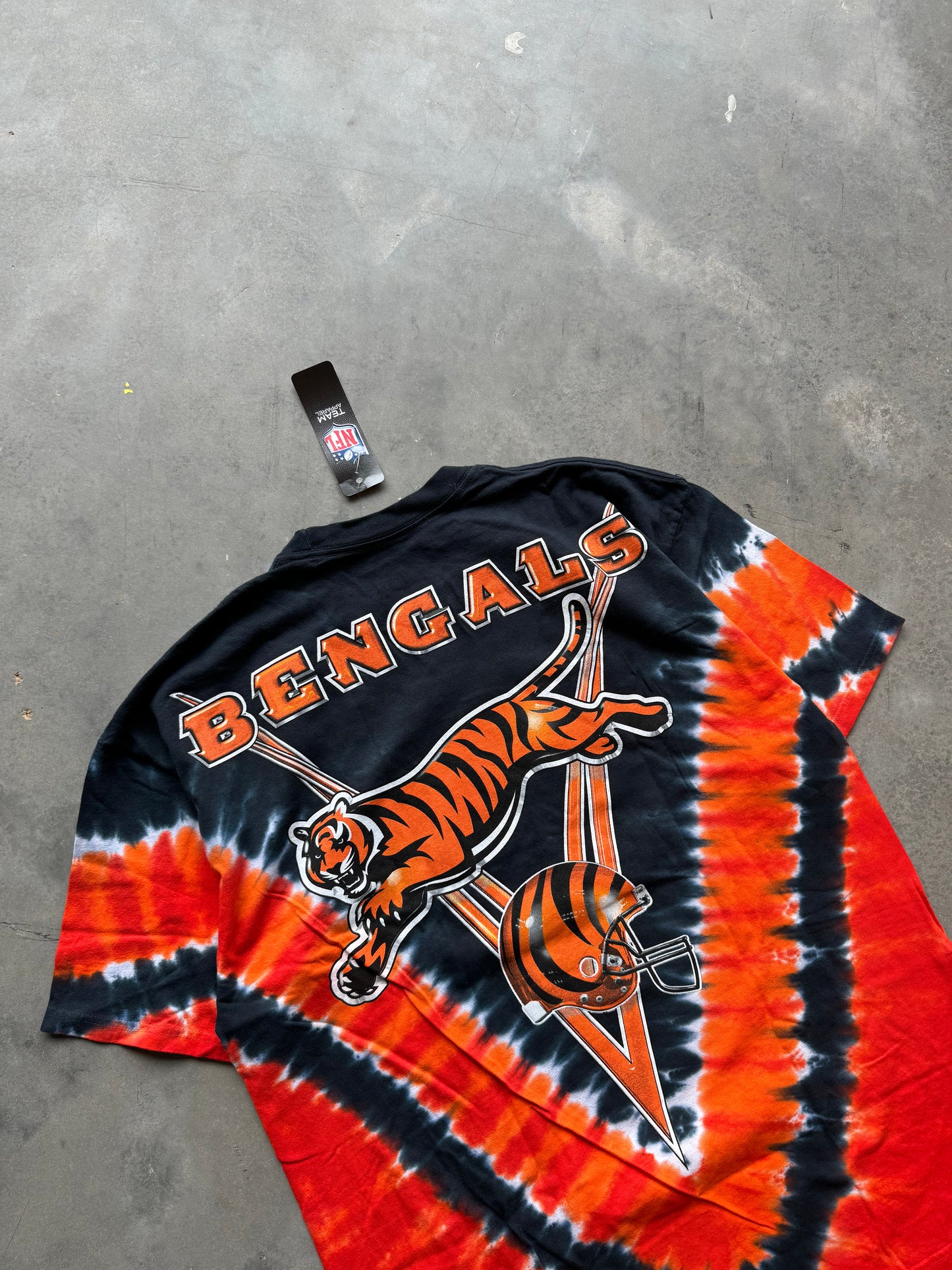 00’s Cincinnati Bengals Tie Dyed NFL Big Logo NFL Tee - Deadstock (XL)