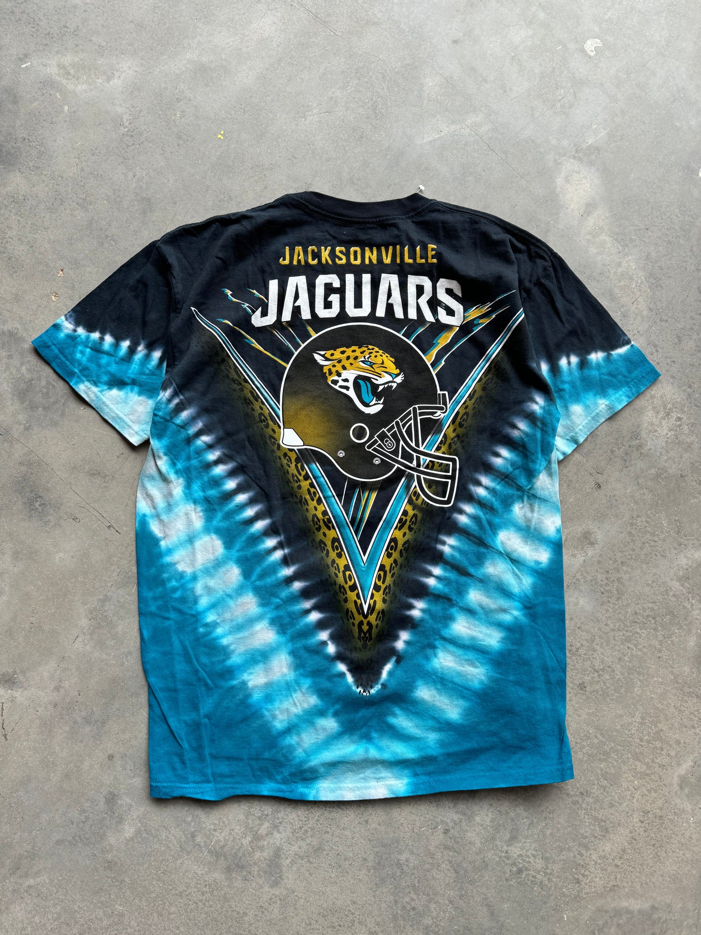 00’s Jacksonville Jaguars Tie Dye Majestic All Over Print NFL Tee - Deadstock (Large)