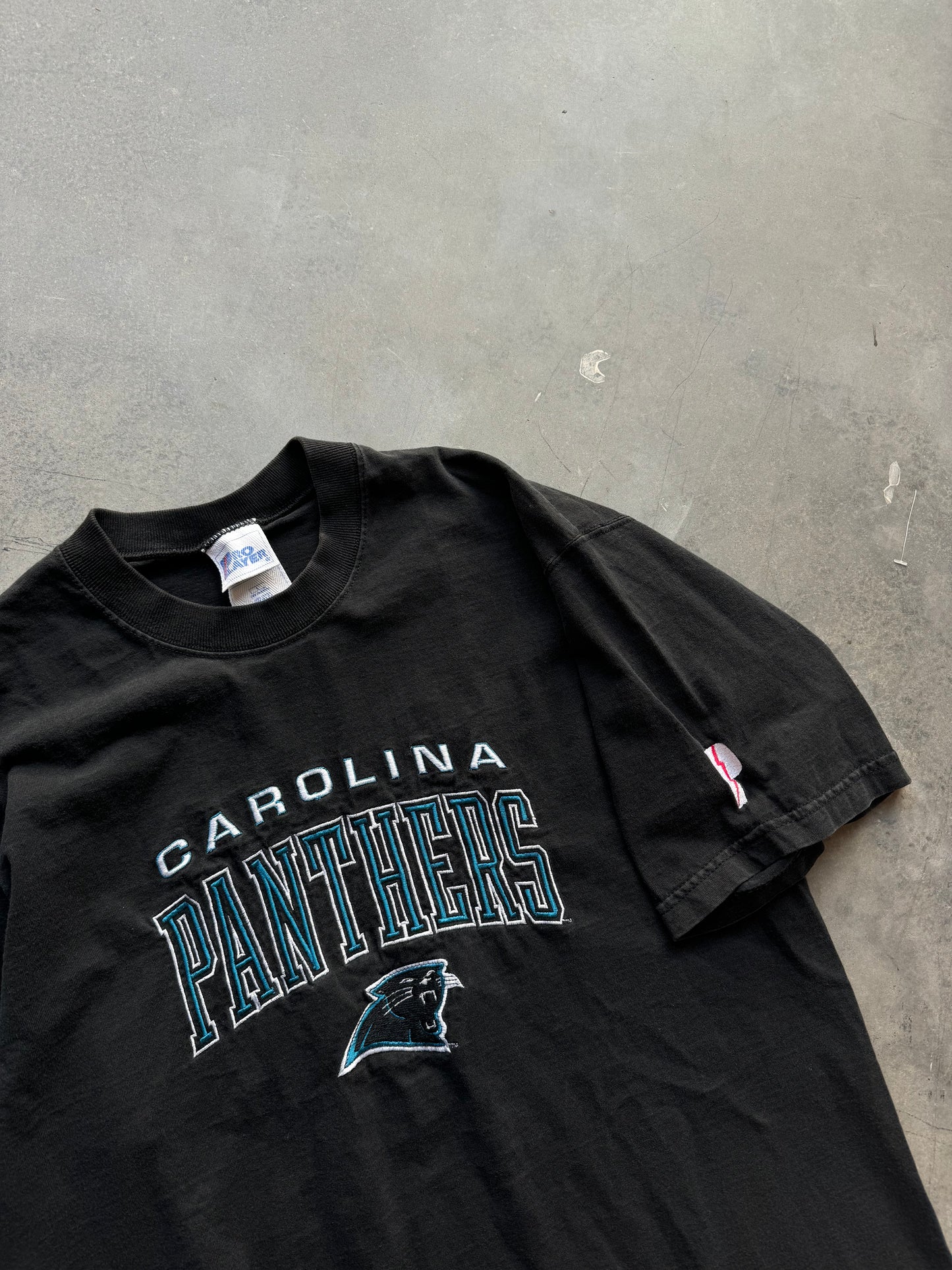 90’s Carolina Panthers Vintage Pro Player Embroidered Heavyweight NFL Tee (Large)