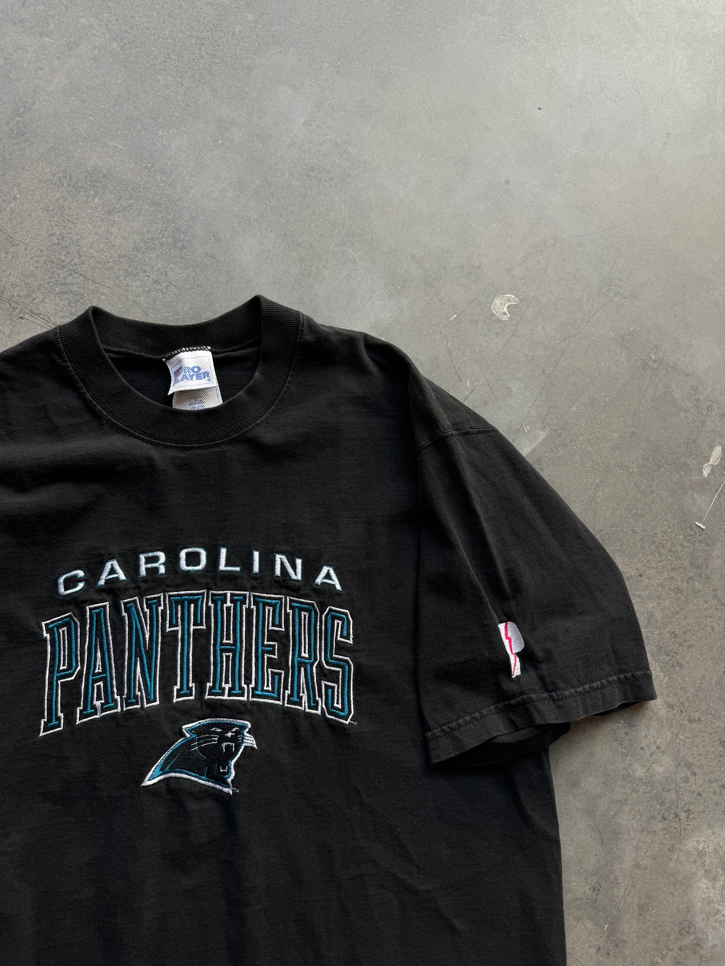 90’s Carolina Panthers Vintage Pro Player Embroidered Heavyweight NFL Tee (Large)